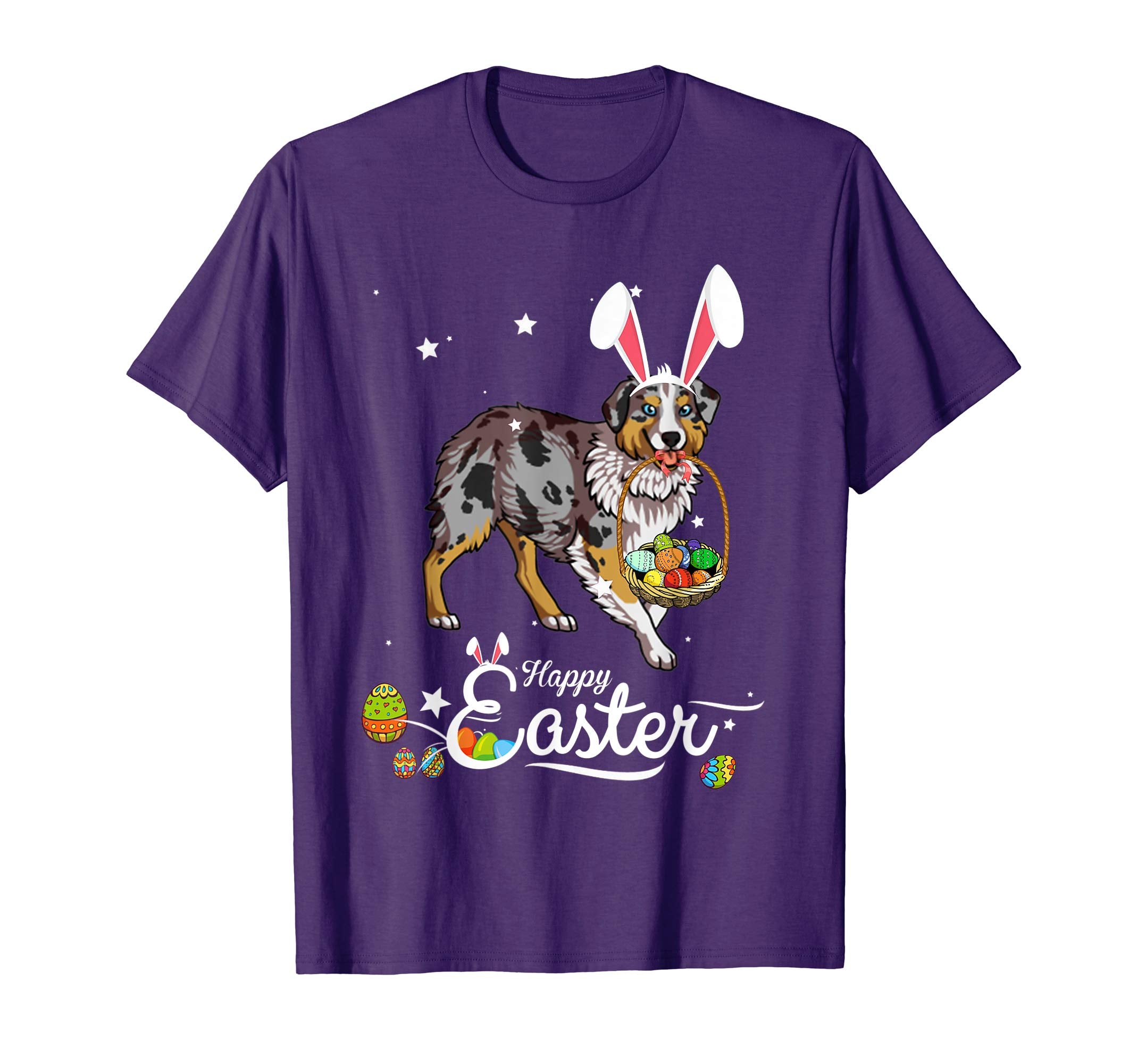Australian Shepherd Dog With Bunny Hat Easter Costume Shirt