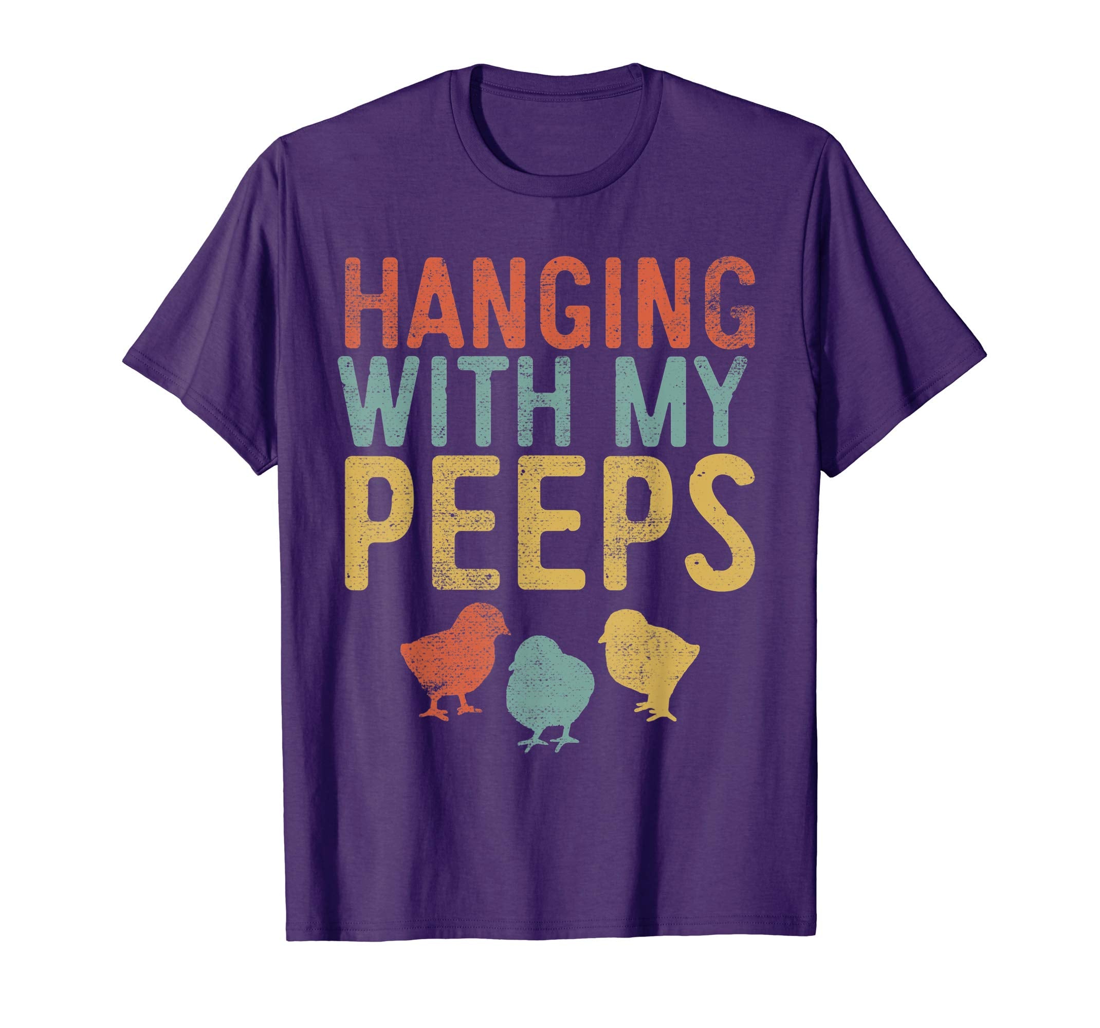 Easter Chicks Hanging With My Peeps Retro Vintage T-Shirt