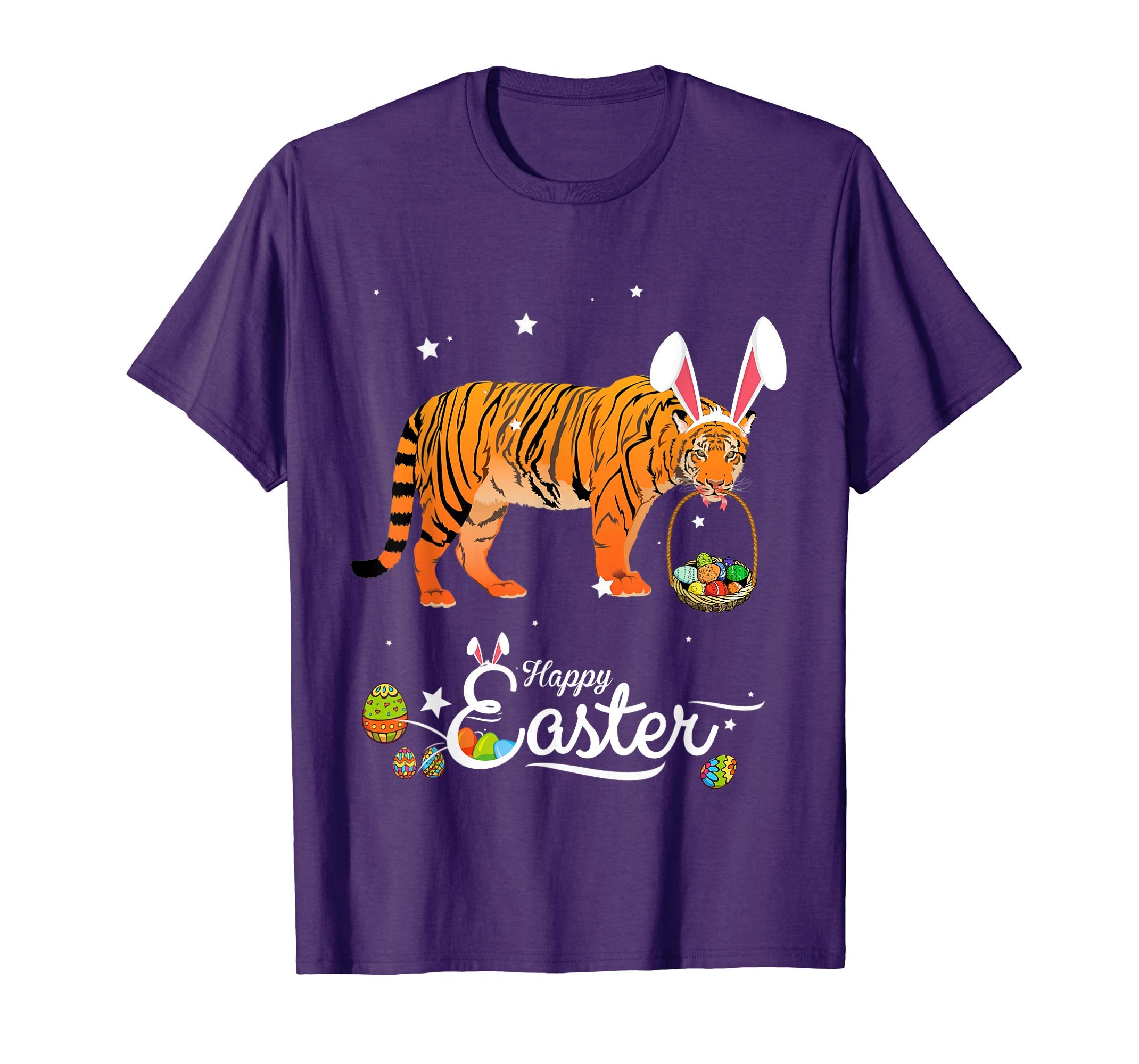 Cute Easter Tiger with Bunny Ears and Eggs T Shirt