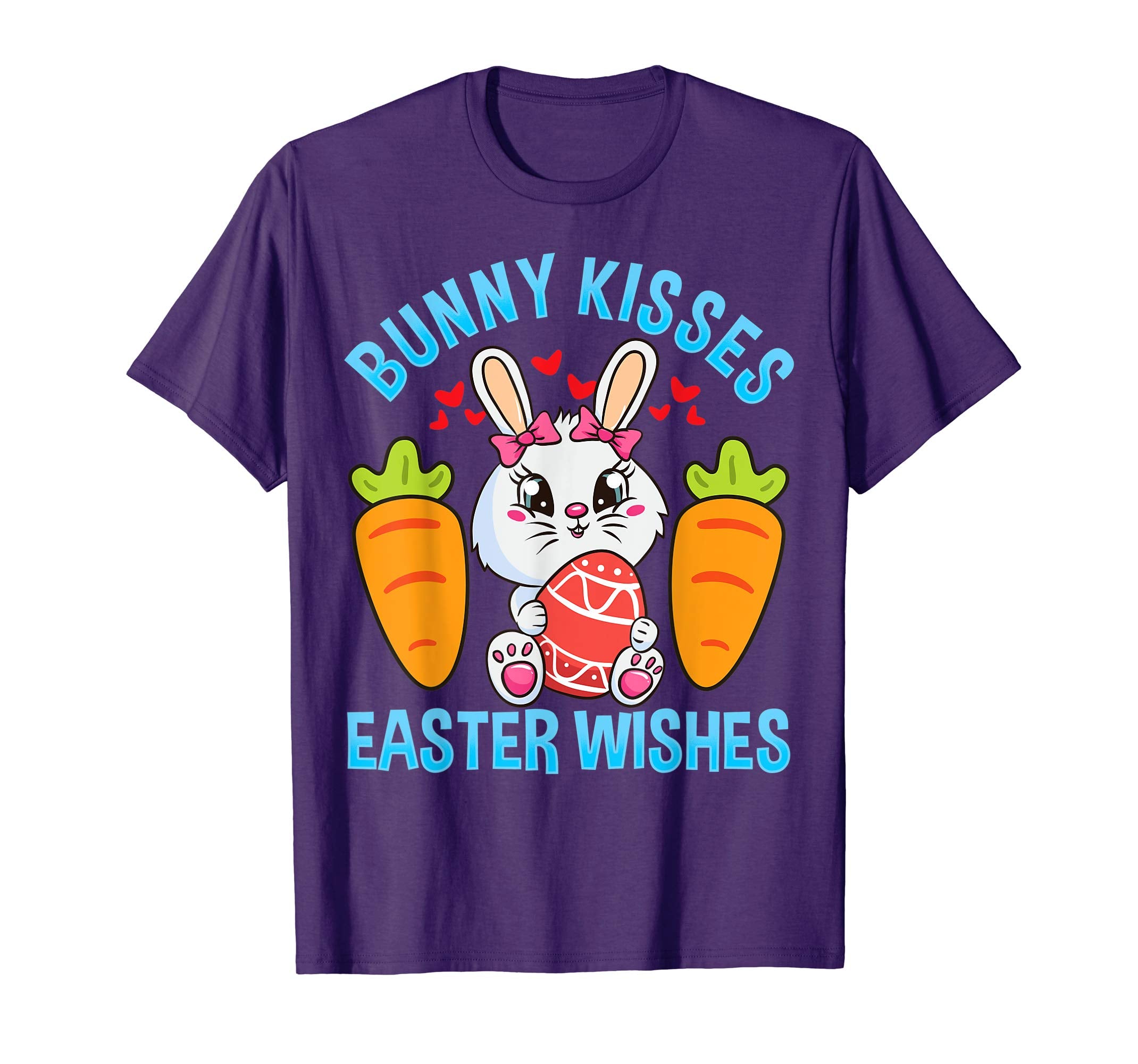 Bunny Kisses Easter Wishes T-Shirt Girls Easter Bunny Gift