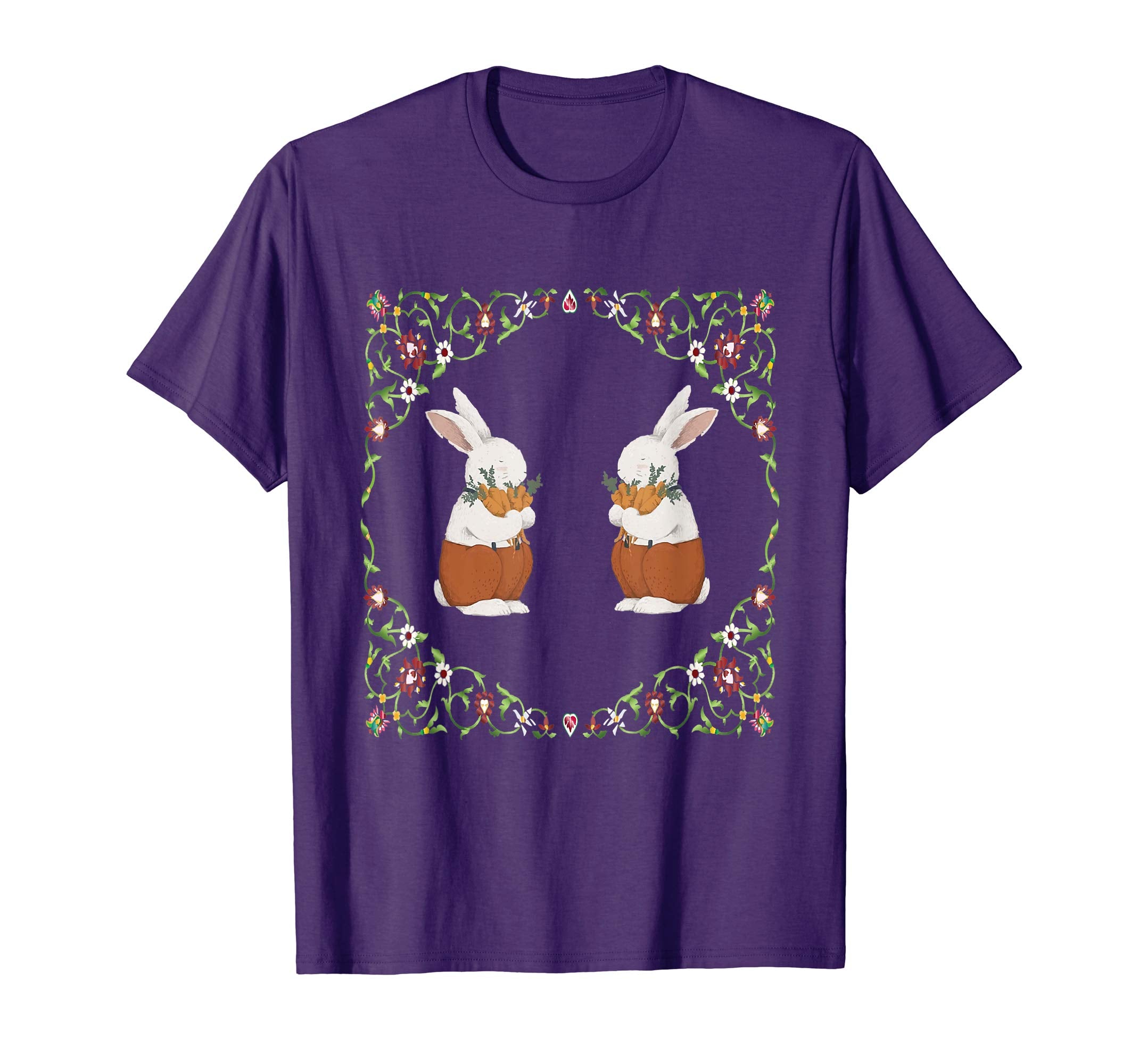 Eastern Flowers Art Easter Rabbits Easter Bunny T Shirt