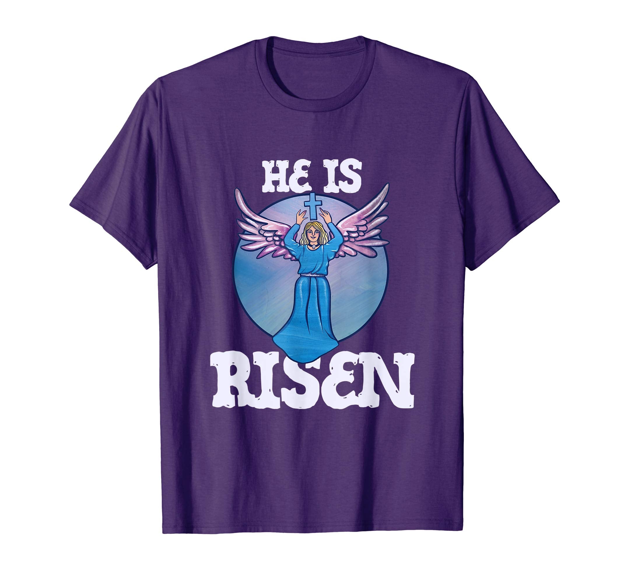 He is Risen t-shirt Christian Easter Sunday Angel Artwork