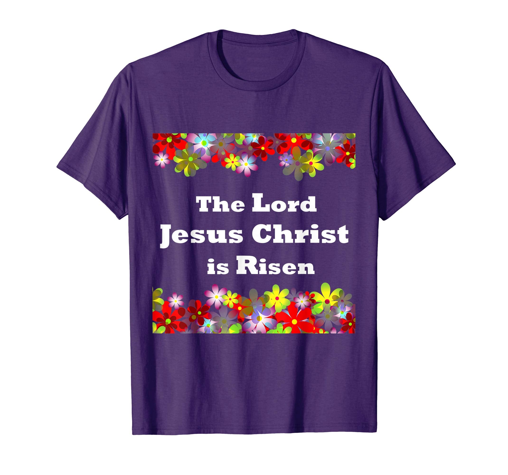 Jesus Christ He is Risen Floral Design Easter Tshirt Tee