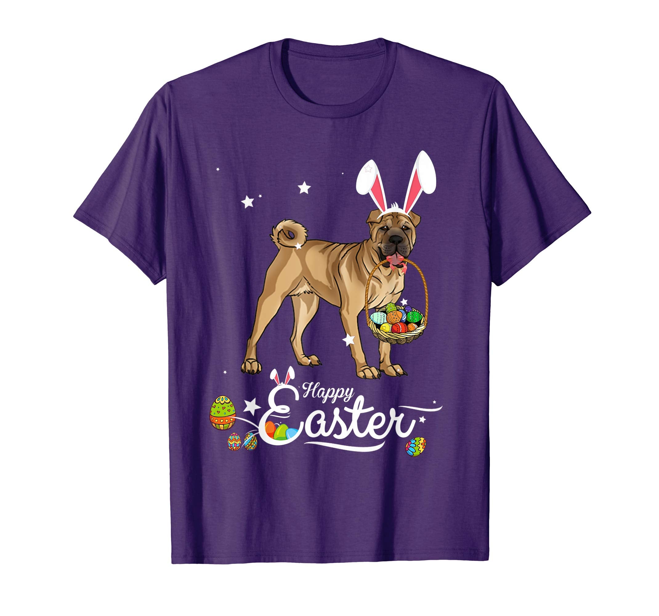 Chinese Shar-pei Dog With Bunny Hat Easter Costume T Shirt