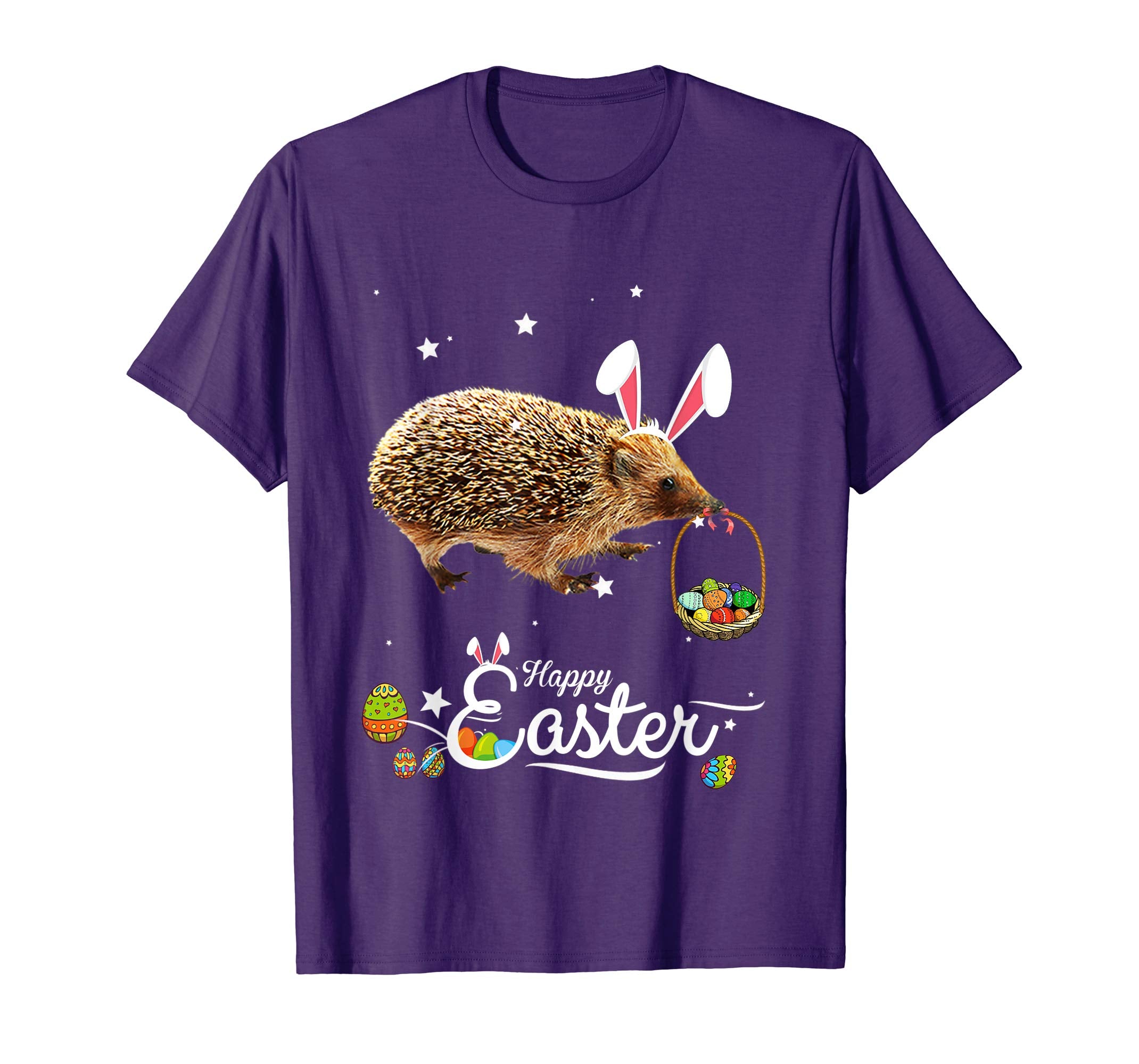 Cute Easter Hedgehog with Bunny Ears and Eggs T Shirt
