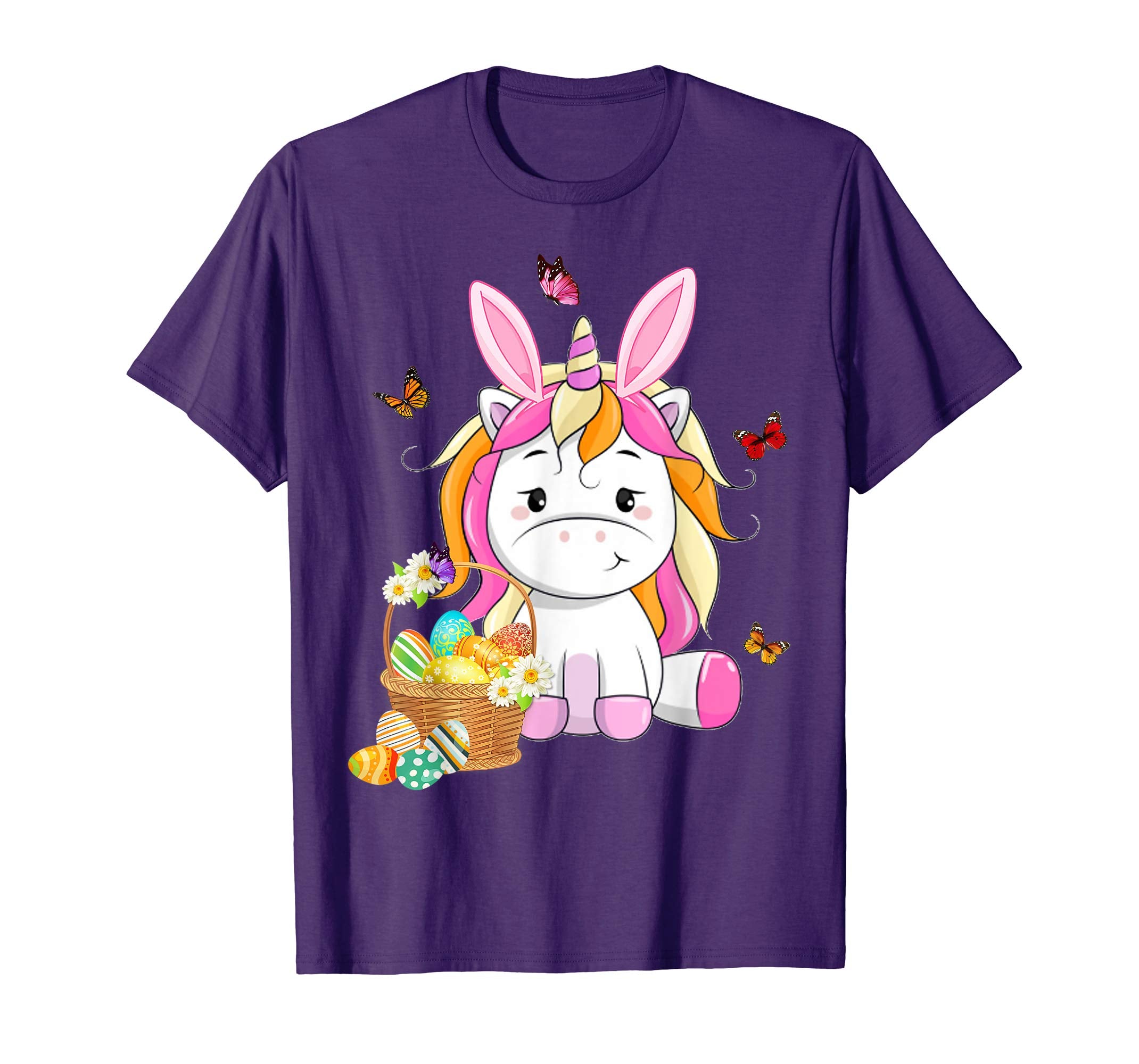 Unicorn Bunny Hat Rabbit Easter Eggs Shirt Happy Ea