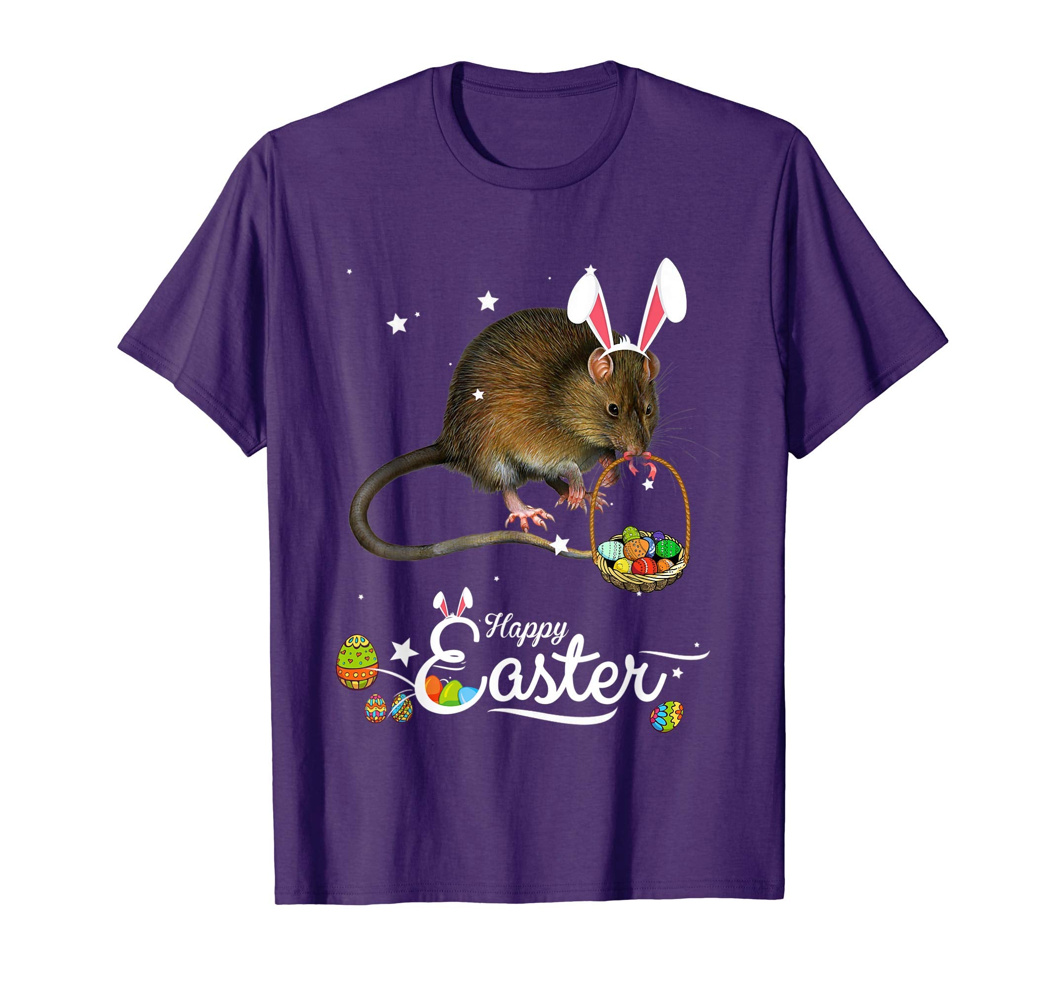 Cute Easter Rat with Bunny Ears and Eggs T Shirt