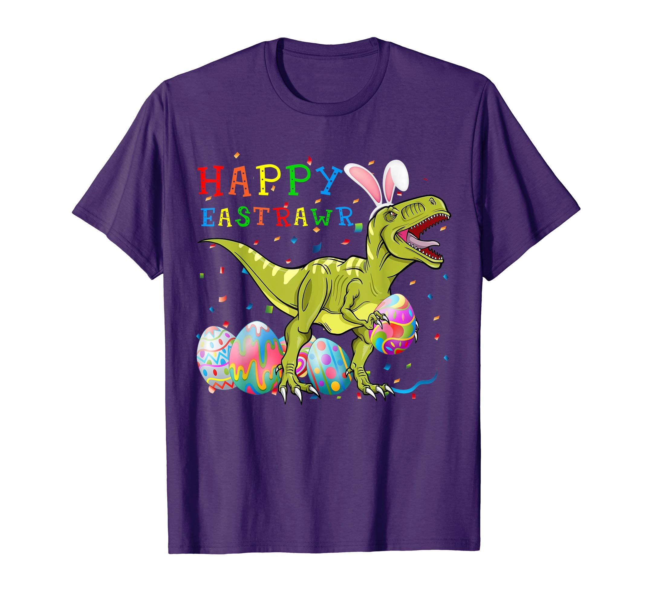 Happy Eastrawr T Rex Dinosaur Easter Bunny Egg Shirt Kids