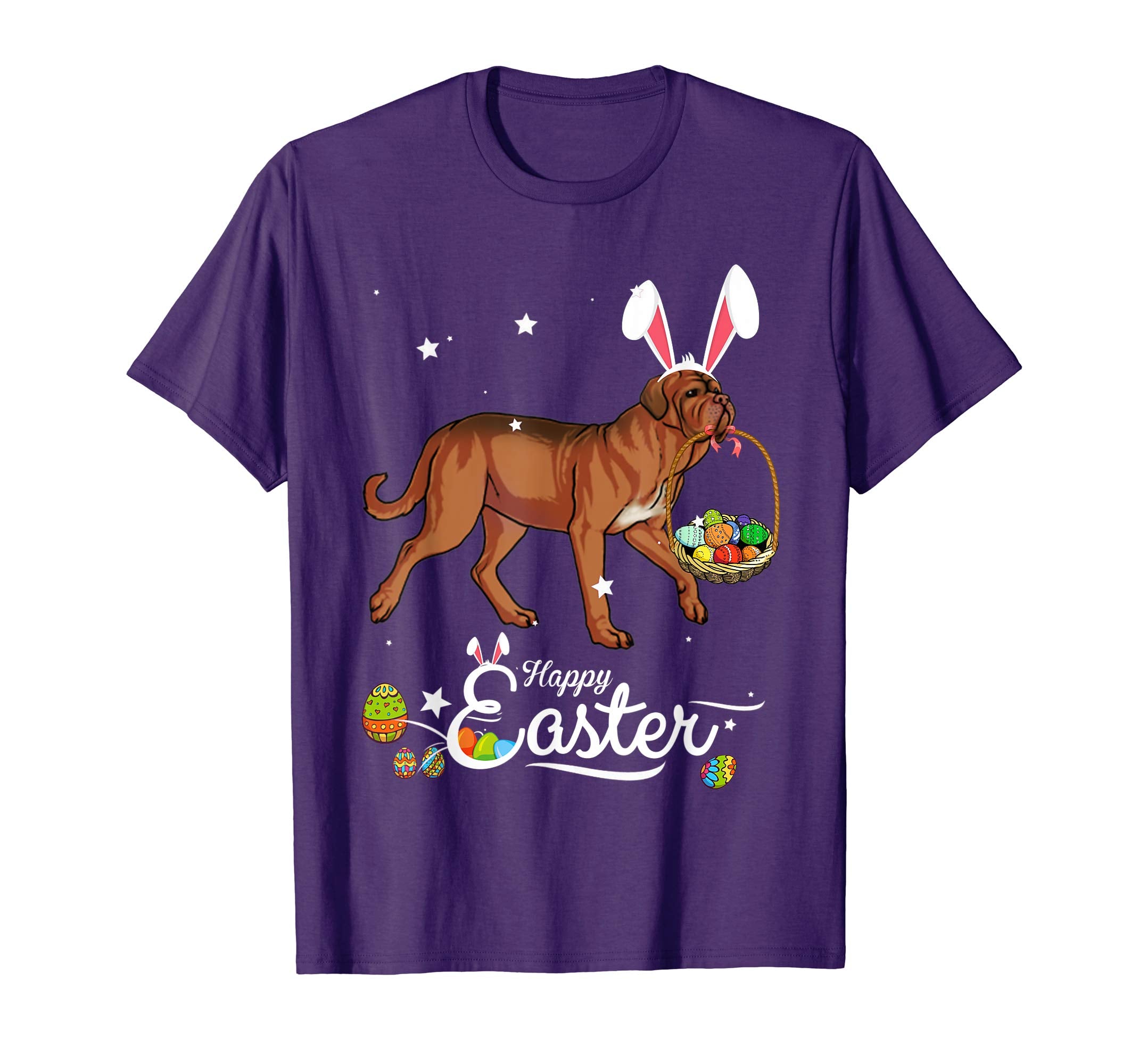 Dogue De Bordeaux Dog With Bunny Hat Easter Costume T Shirt