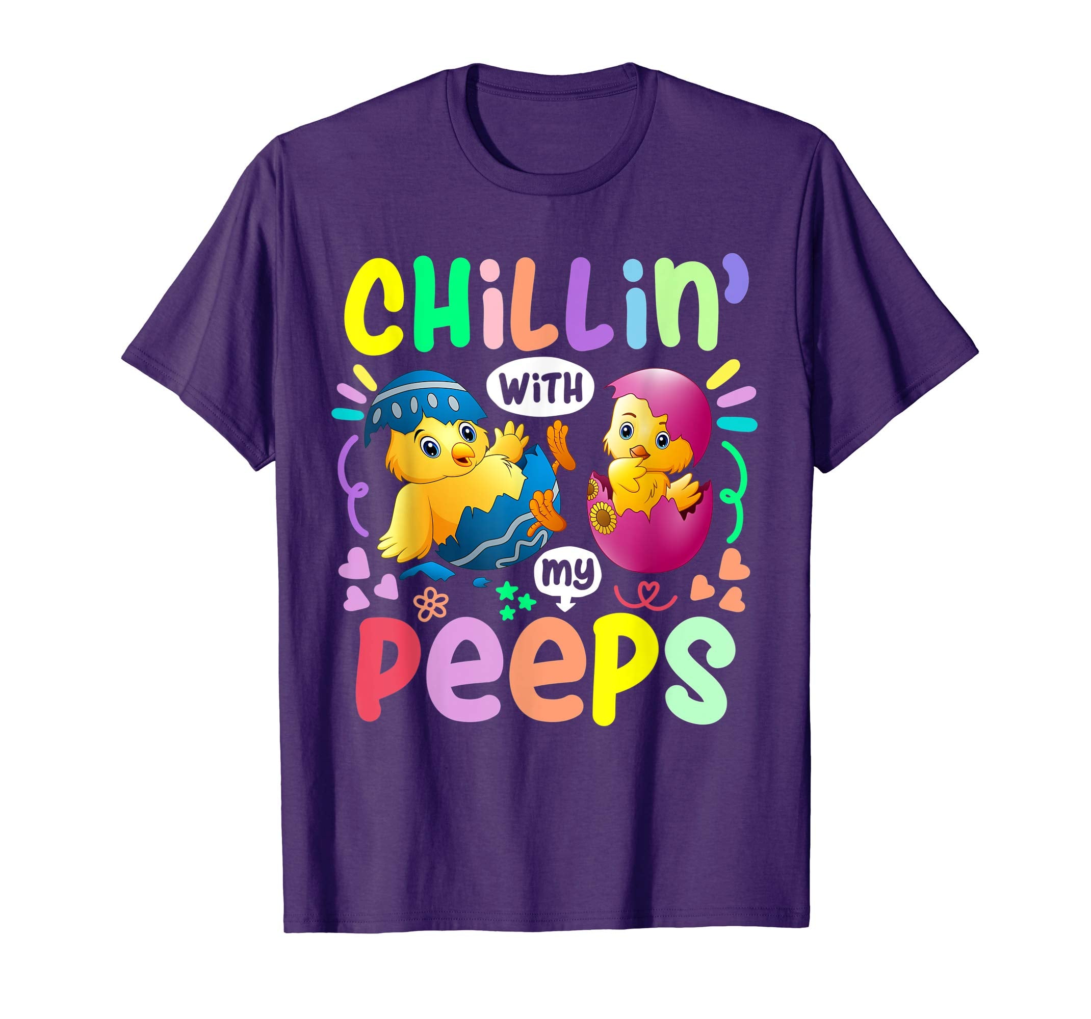 Chillin With My Peeps Happy Easter Kids Boys Girls T Shirt