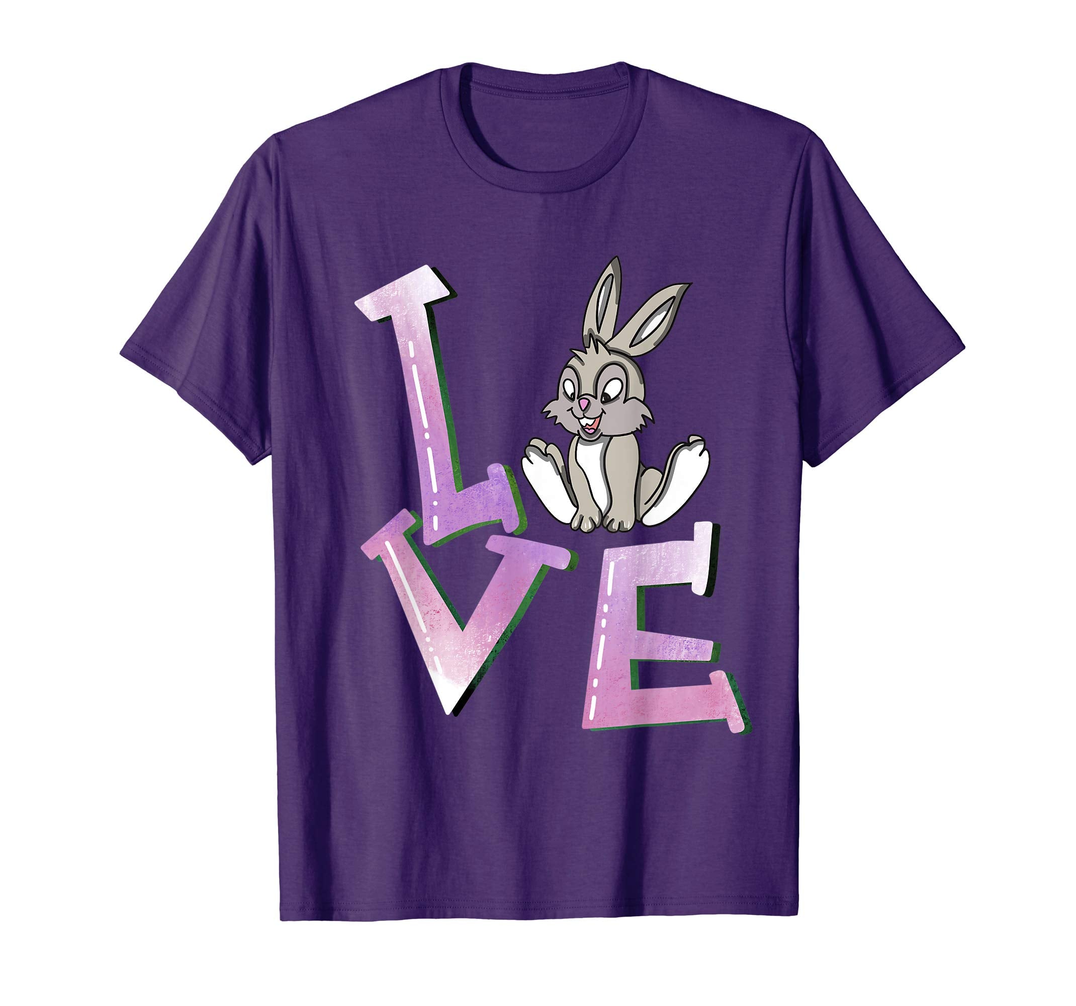 Bunny Love T Shirt Easter Party Bunnies Purple Basket Gift