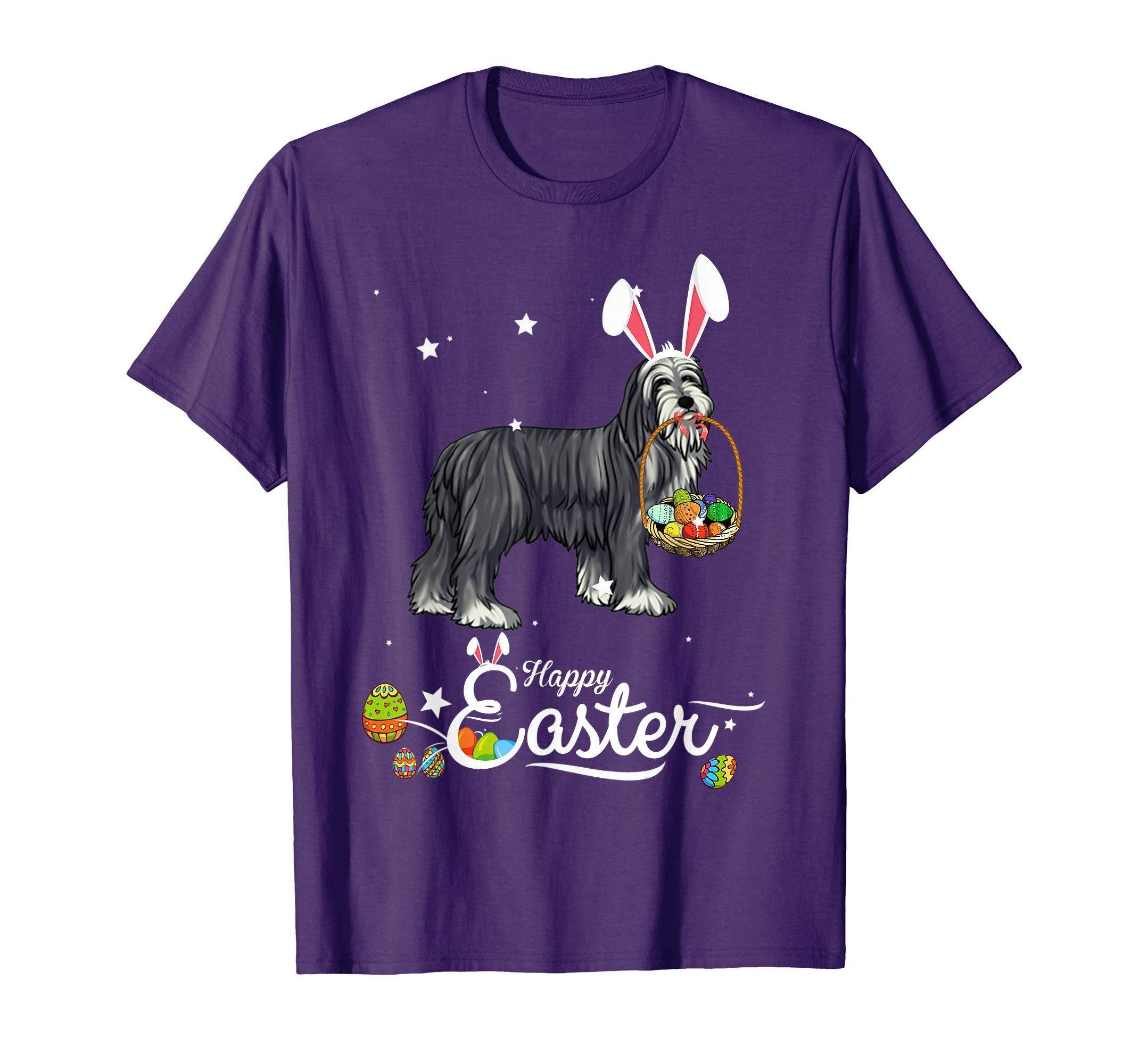 Bearded Collie Dog With Bunny Hat Easter Costume T Shirt