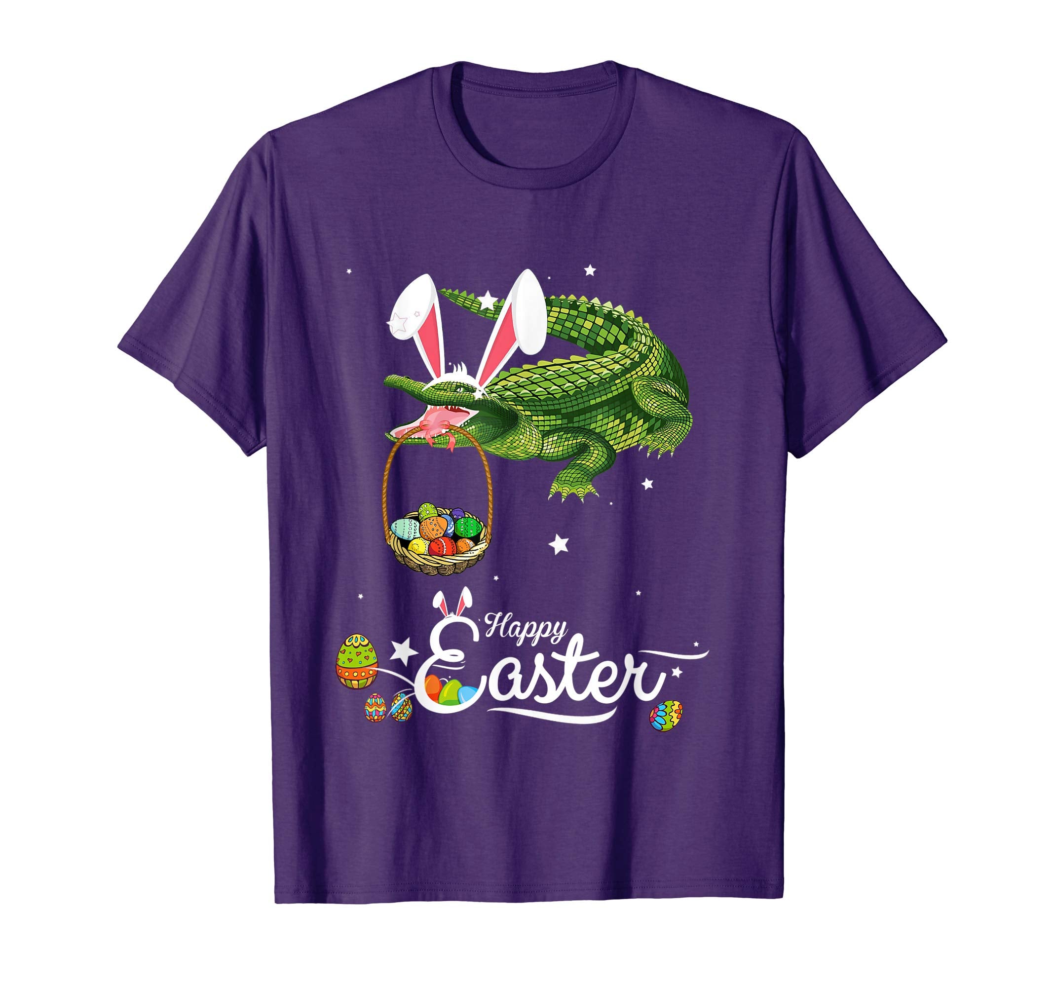 Cute Easter Crocodile with Bunny Ears and Eggs T Shirt