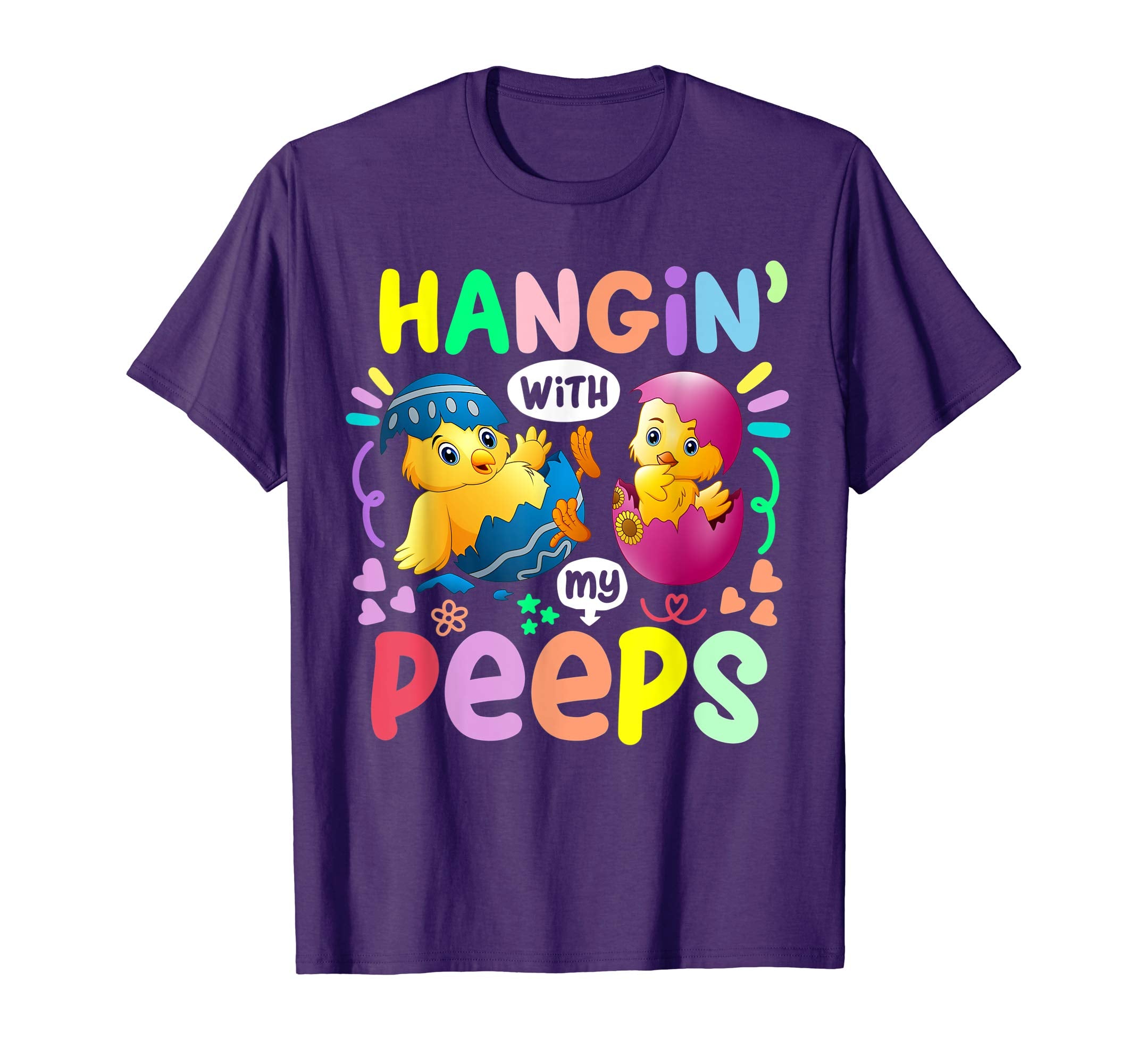 Hanging With My Peeps Happy Easter Kids Boys Girls T Shirt