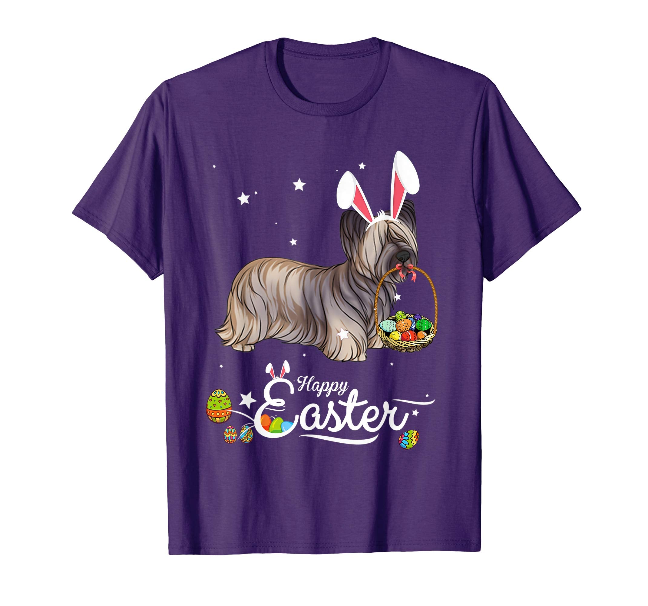 Skye Terrier Dog With Bunny Hat Easter Costume T Shirt