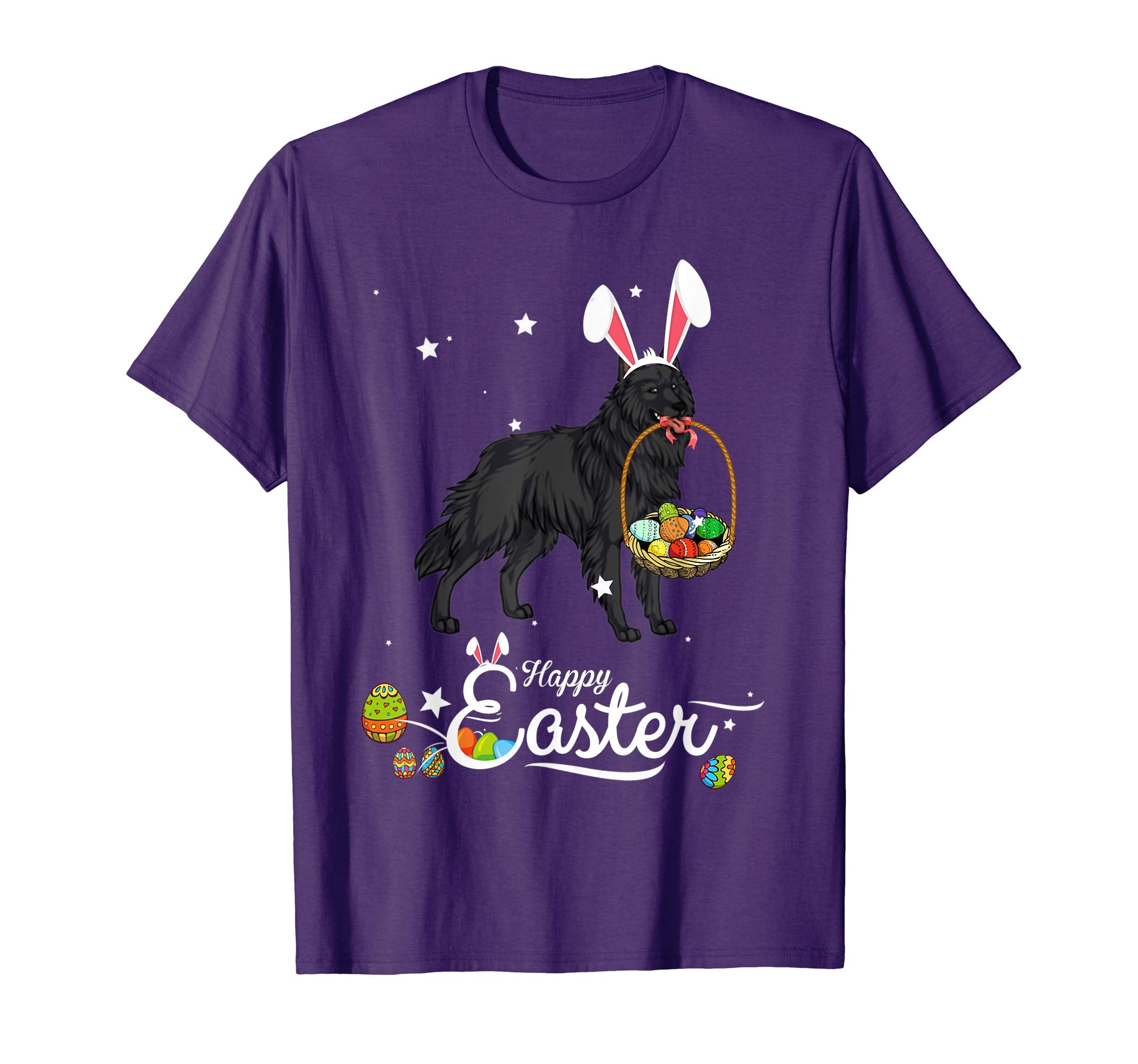 Belgian Sheepdog Dog With Bunny Hat Easter Costume T Shirt