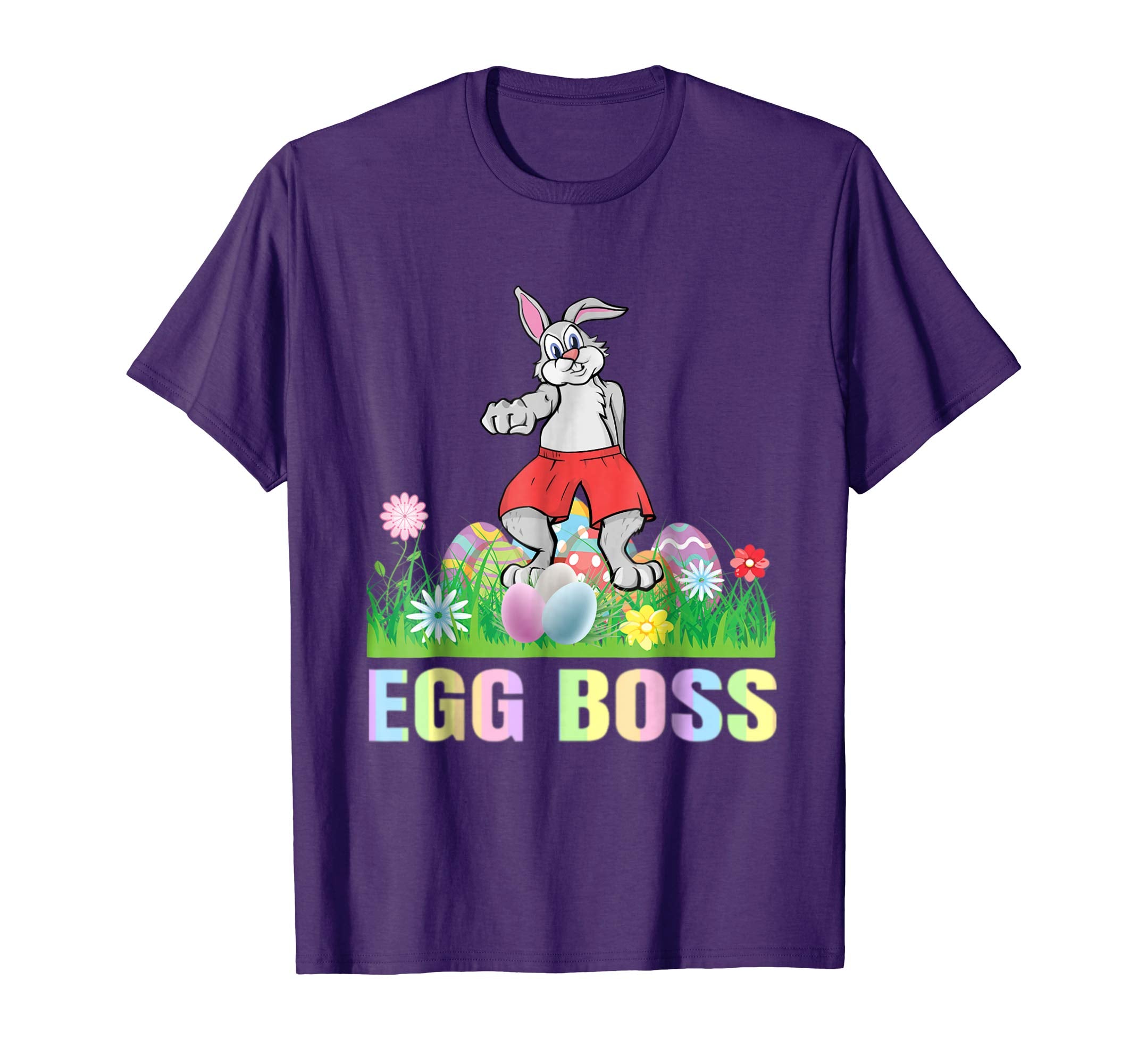 Egg Boss Easter Bunny T Shirt Kids Boys Girls