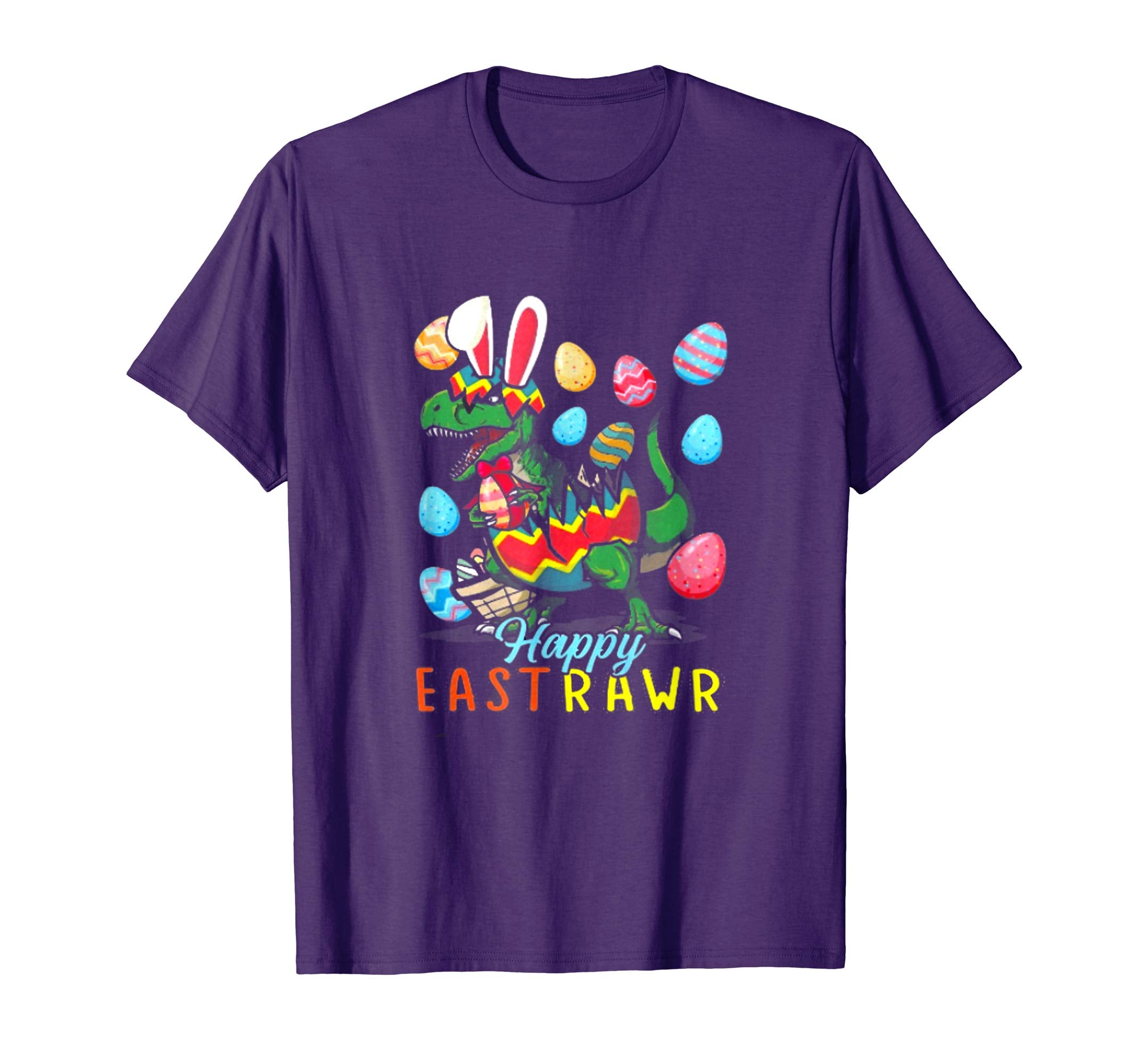 Dinosaur Easter Tshirt Happy Eastrawr T Rex Bunny Egg Shirt