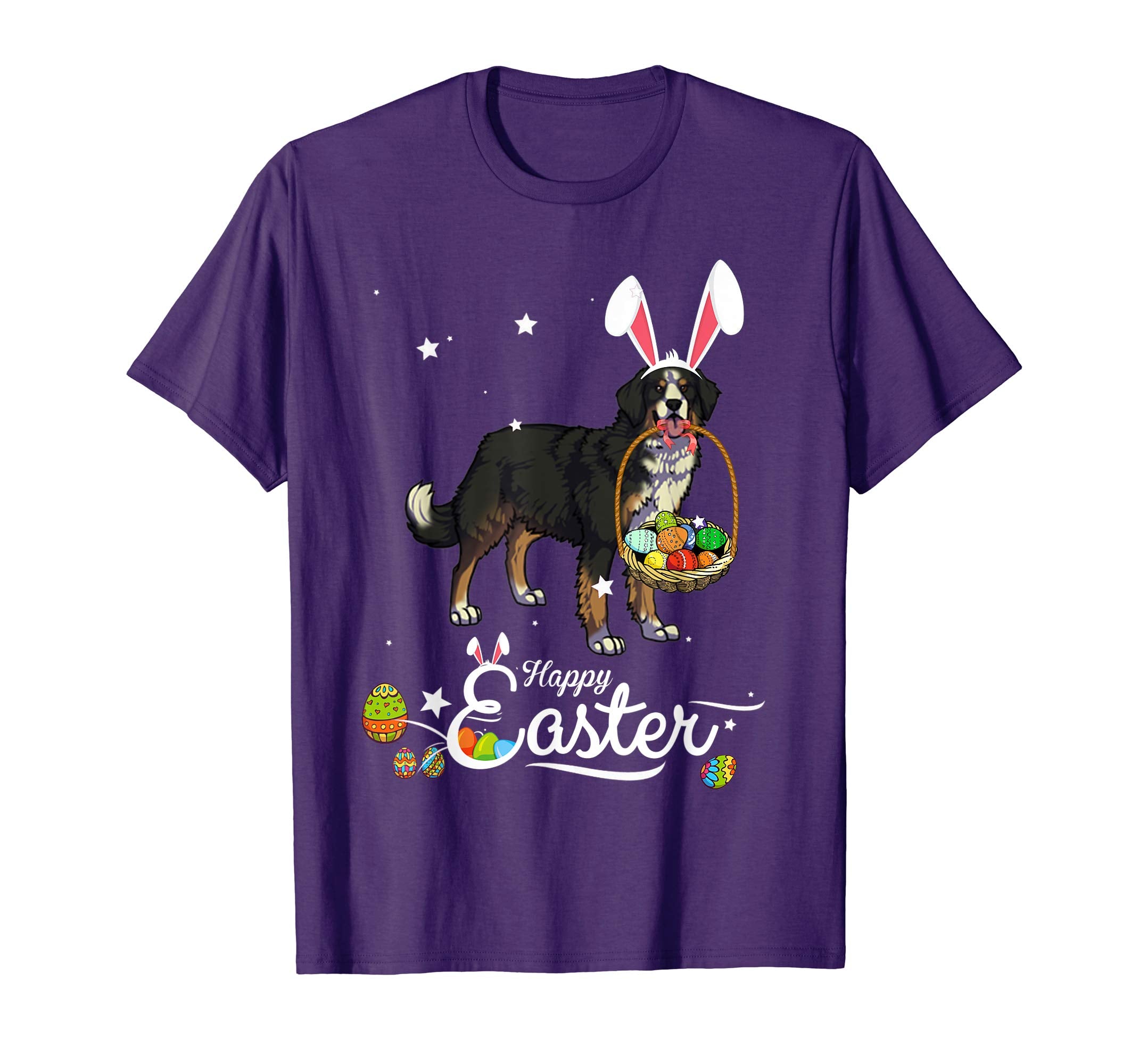 Bernese Mountain Dog With Bunny Hat Easter Costume T Shirt