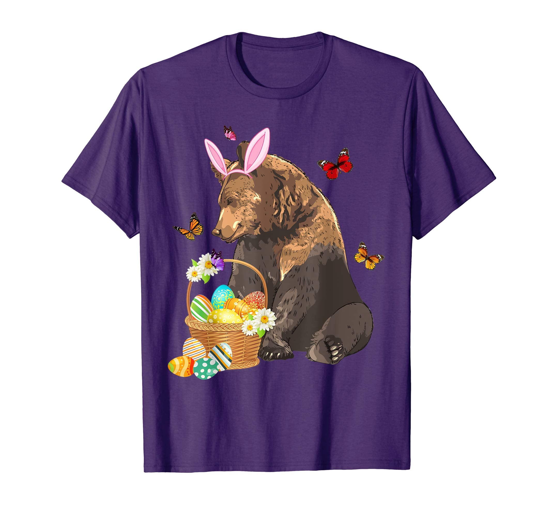 Bear Bunny Hat Rabbit Easter Eggs Shirt Happy Ea