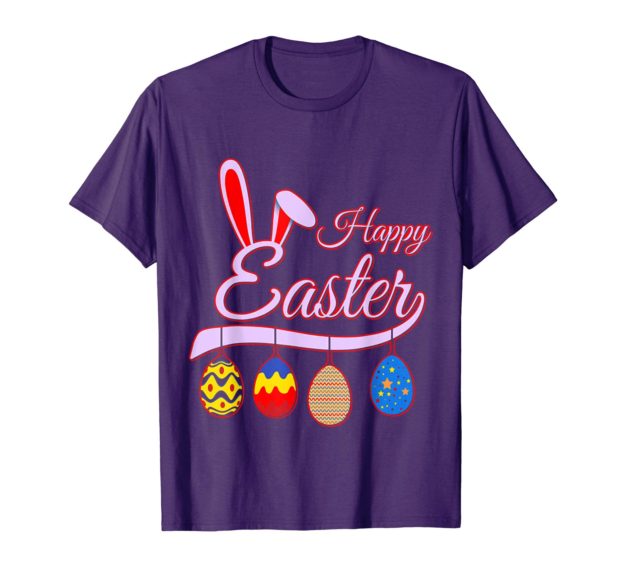 Happy Easter Bunny Tee shirt with Easter Eggs Tee
