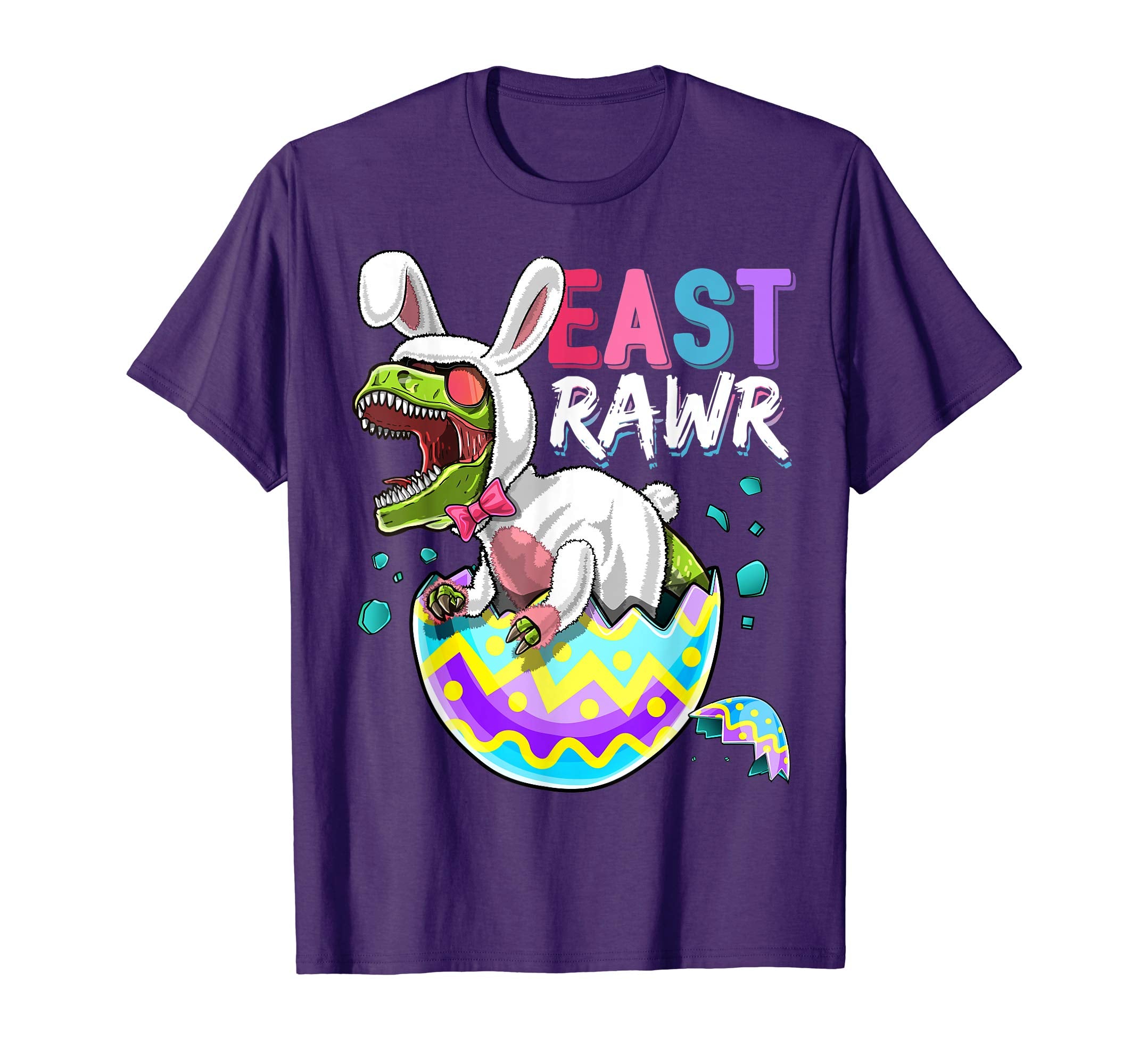 Happy Eastrawr T Rex Dinosaur Easter Bunny Egg Shirt Kids