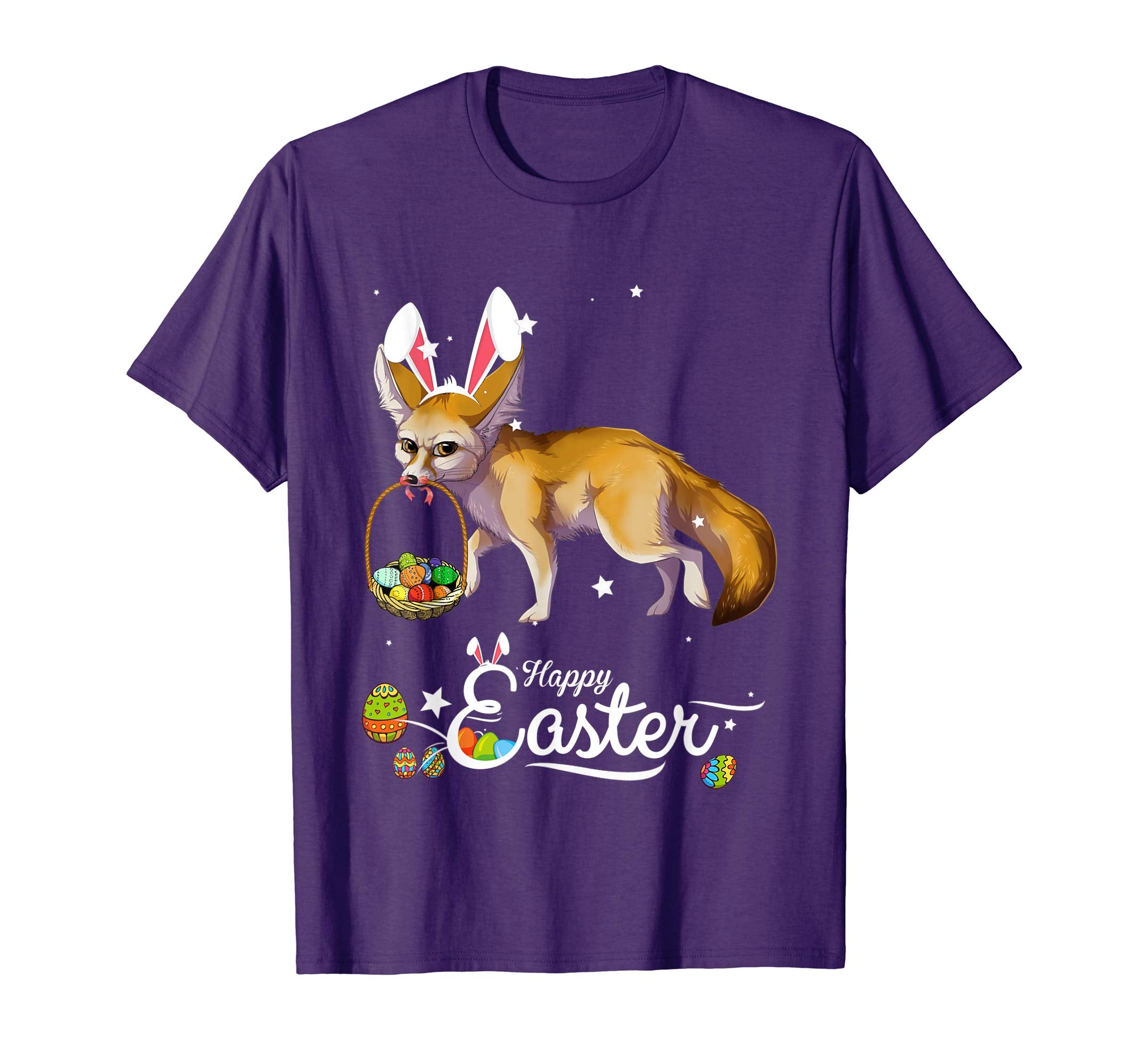 Cute Easter Fox with Bunny Ears and Eggs T Shirt