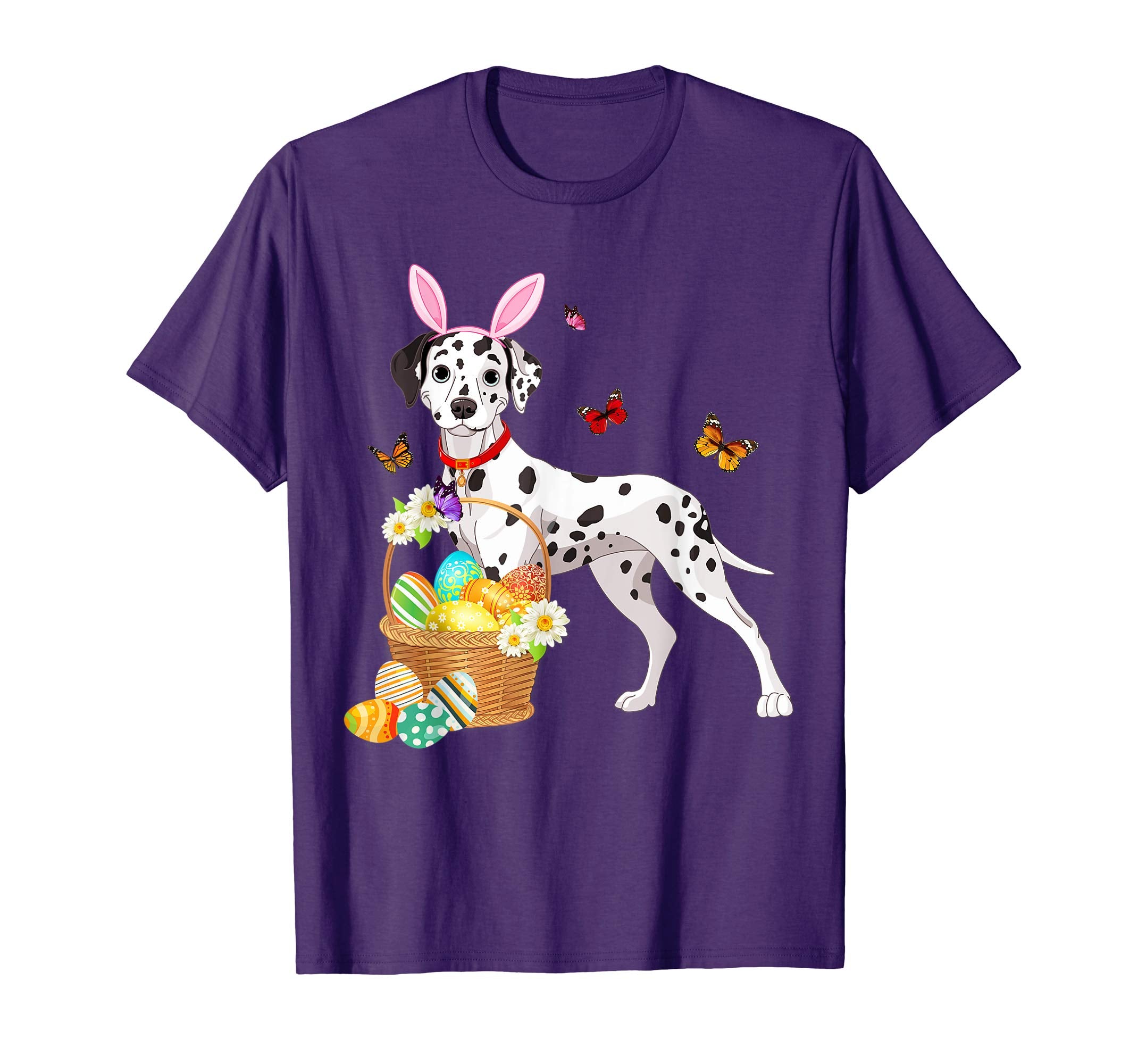 Dalmatian Bunny Hat Rabbit Easter Eggs Shirt Happy Ea
