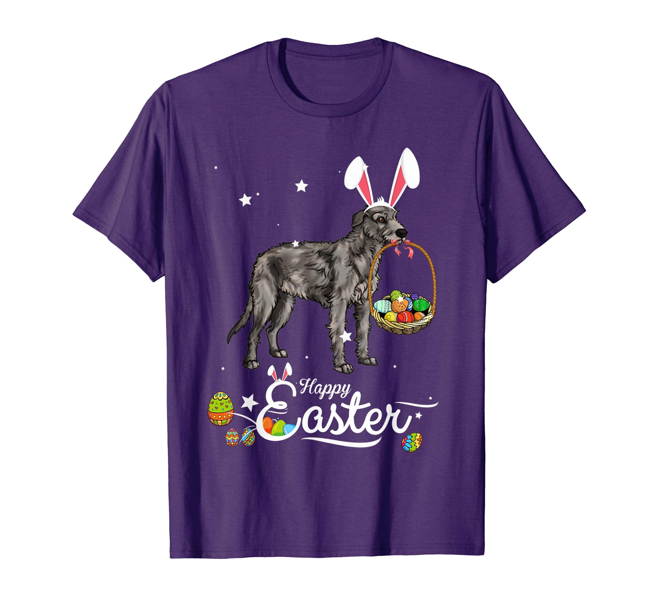 Irish Wolfhound Dog With Bunny Hat Easter Costume T Shirt