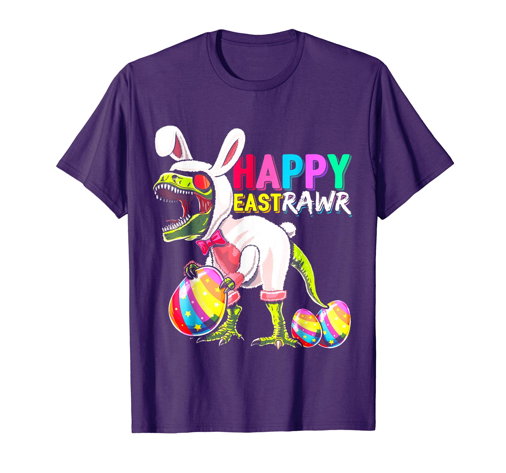 Happy Eastrawr T Rex Dinosaur Easter Bunny Egg Shirt Kids