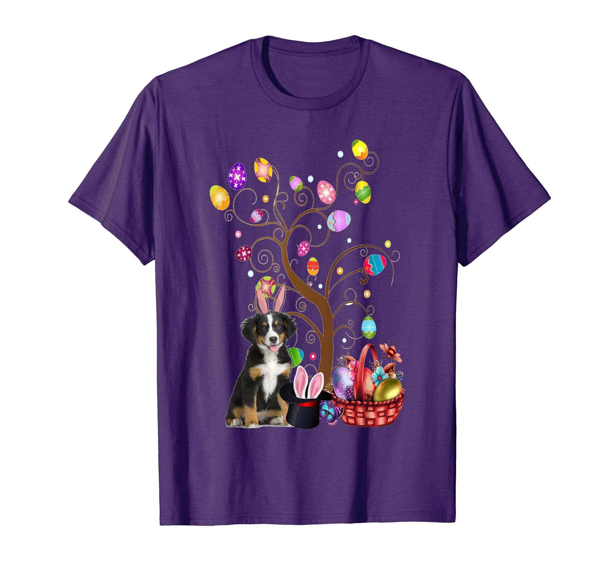 Bunny Bernese Mountain Dog Easter Day Hunting Egg T-Shirt