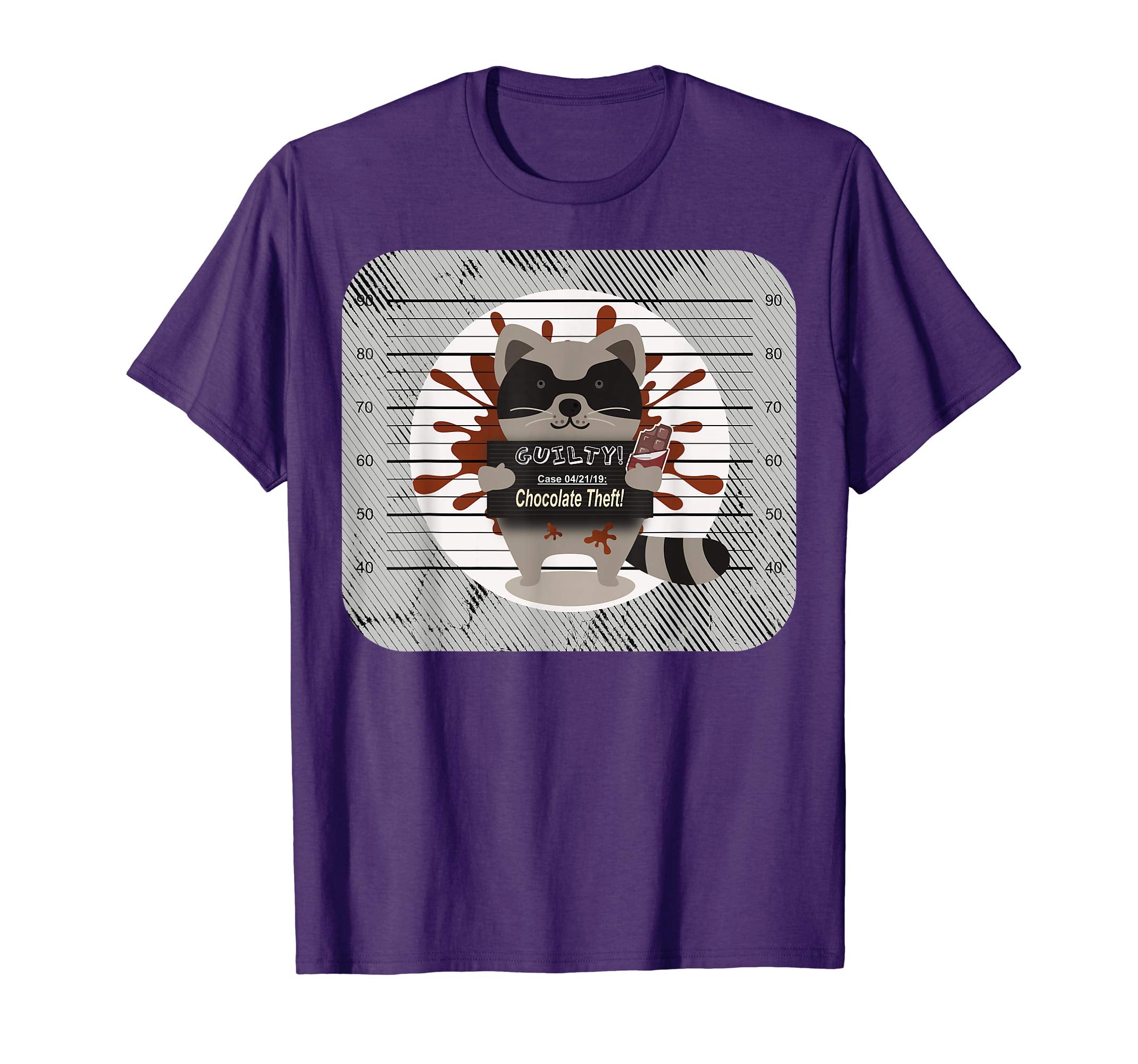 Funny Racoon Easter Tshirt I Stolen Chocolate Mugshot Tee