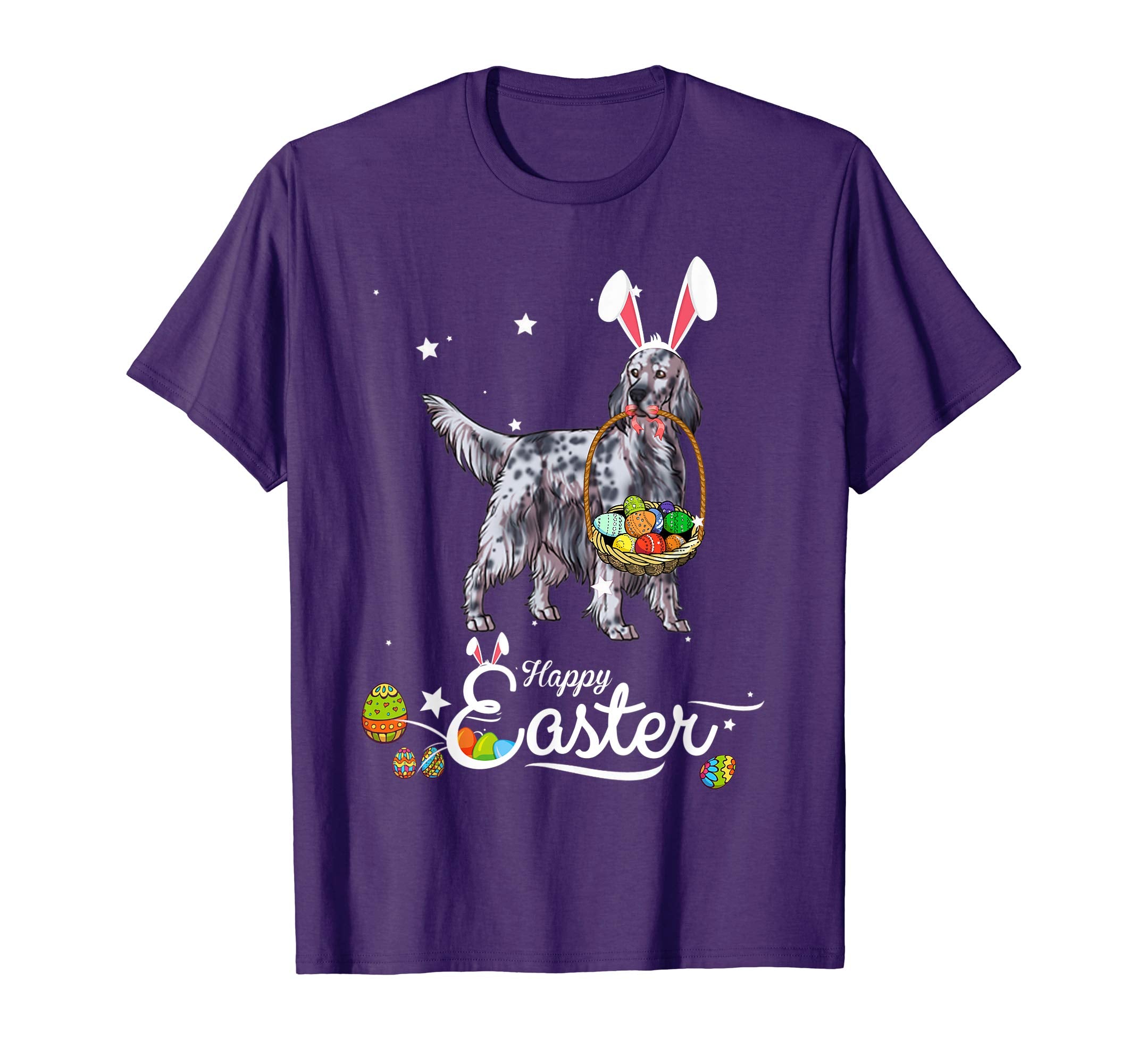 English Setter Dog With Bunny Hat Easter Costume T Shirt
