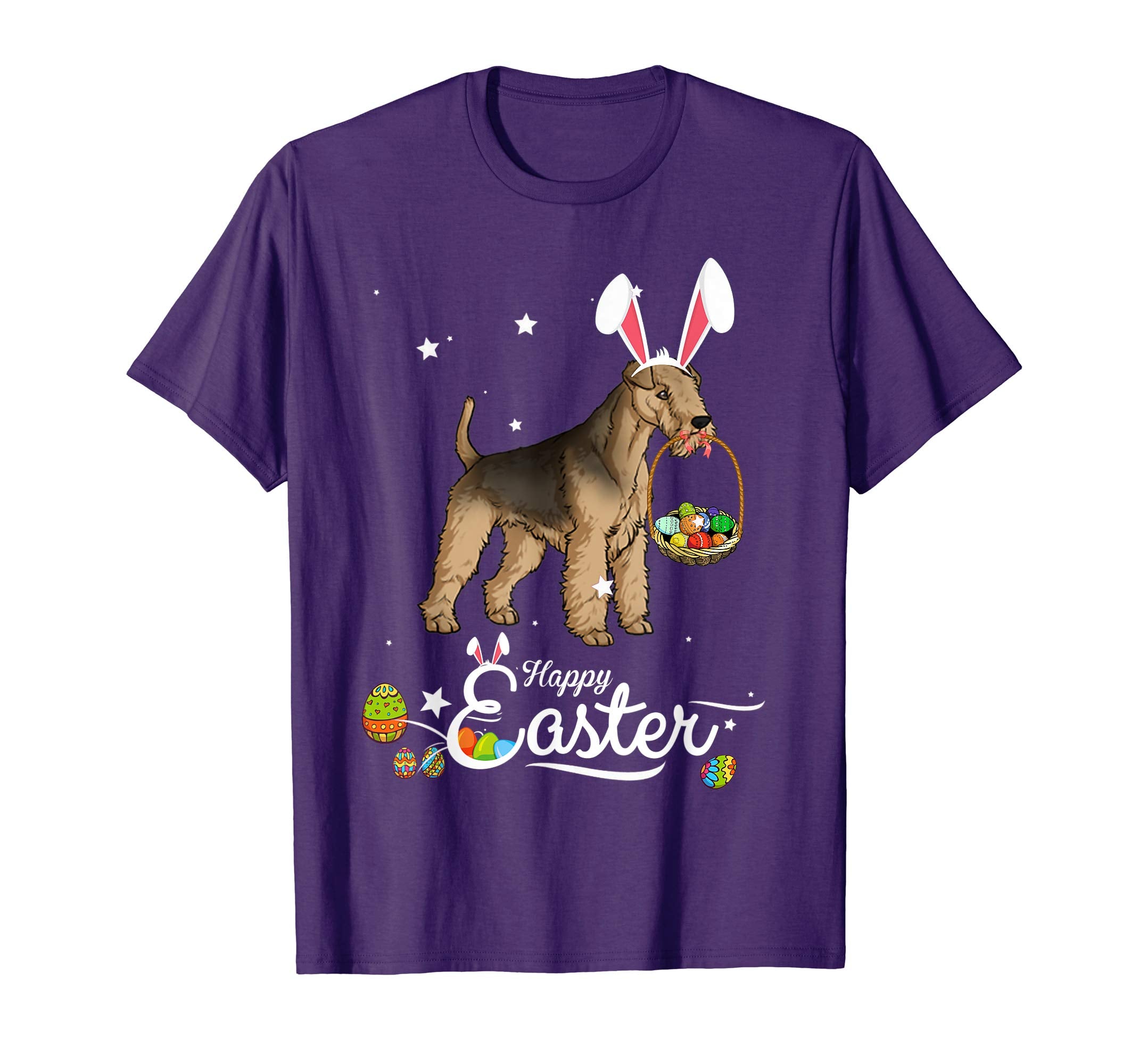 Lakeland Terrier Dog With Bunny Hat Easter Costume T Shirt