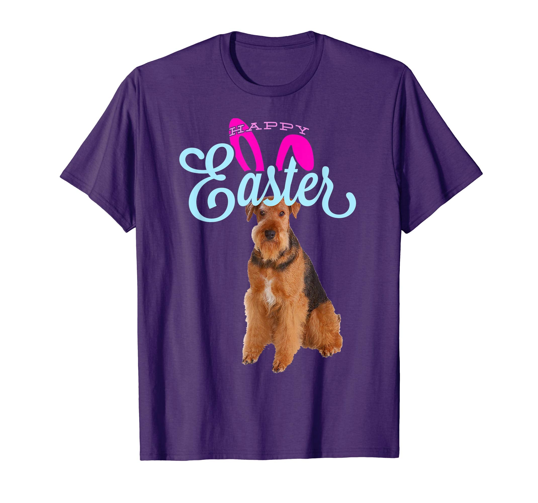 Easter Bunny Airedale Terrier Tshirt Dog Boy Girl Kids Women
