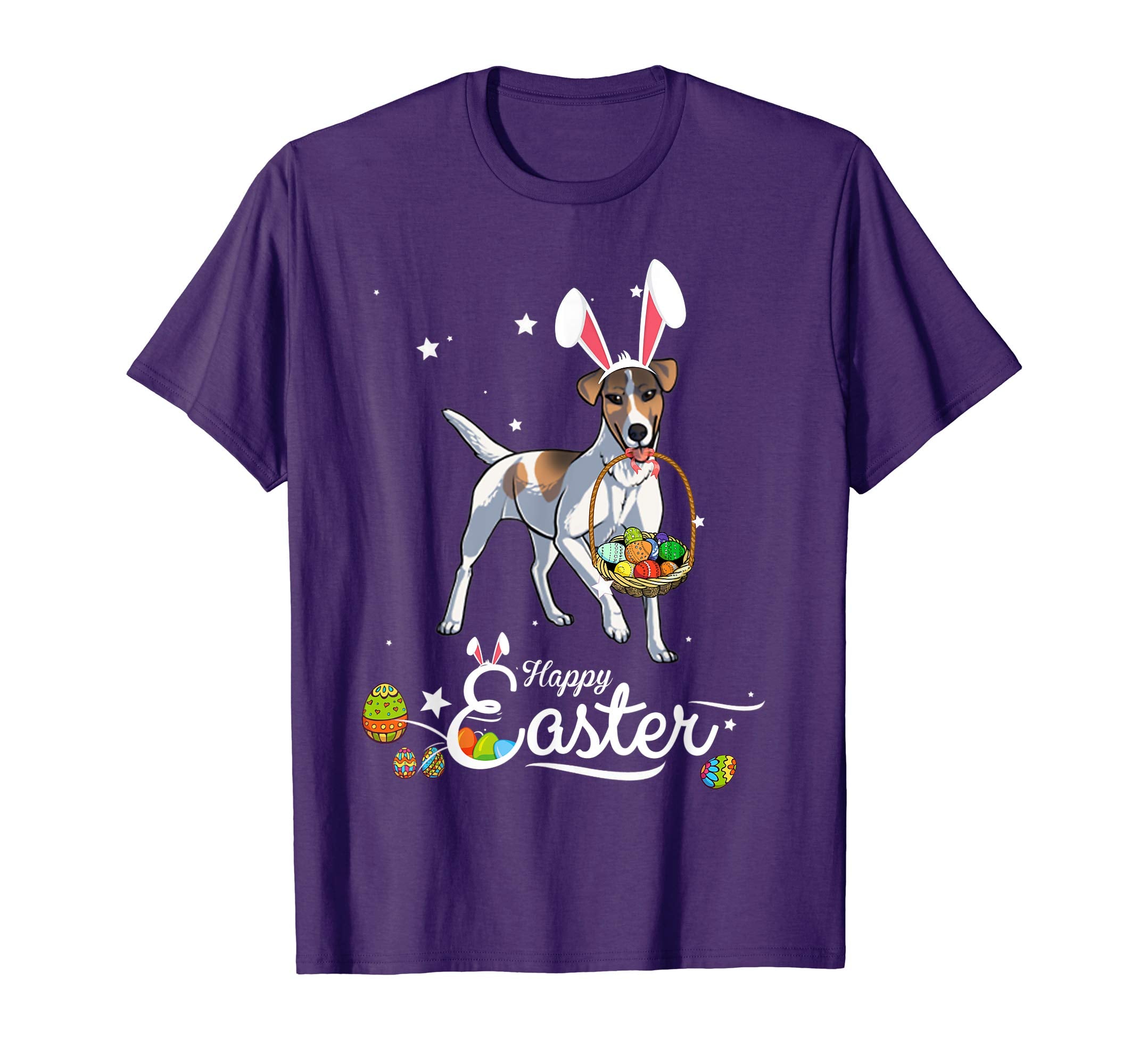 Smooth Fox Terrier Dog With Bunny Hat Easter Costume T Shirt