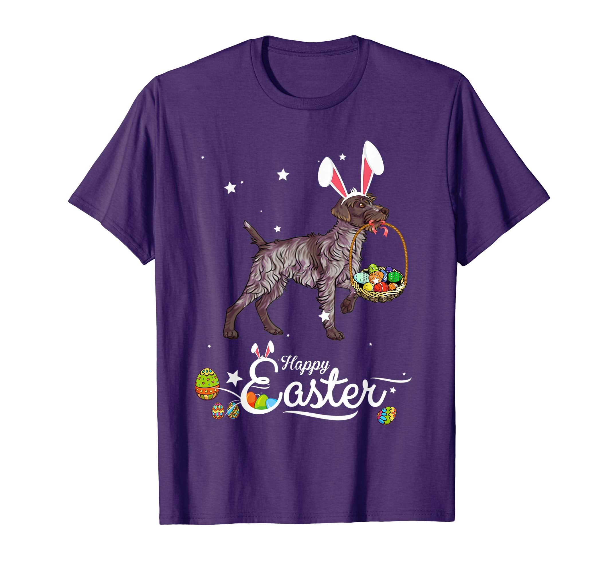 Wirehaired Pointing Griffon Dog With Bunny Hat Easter TShirt