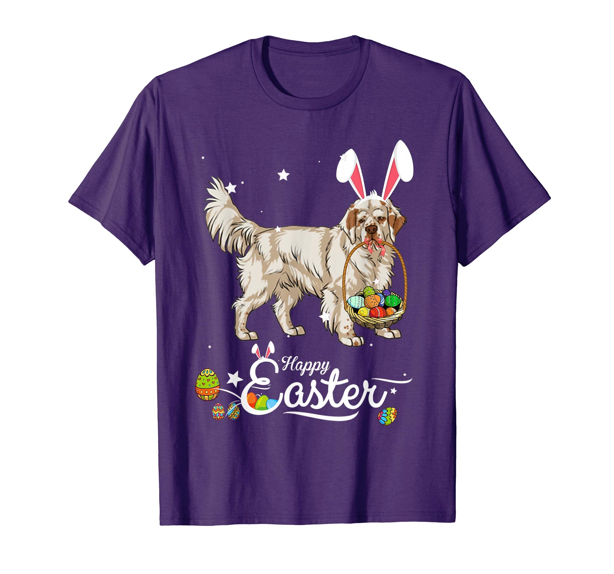 Clumber Spaniel Dog With Bunny Hat Easter Costume T Shirt
