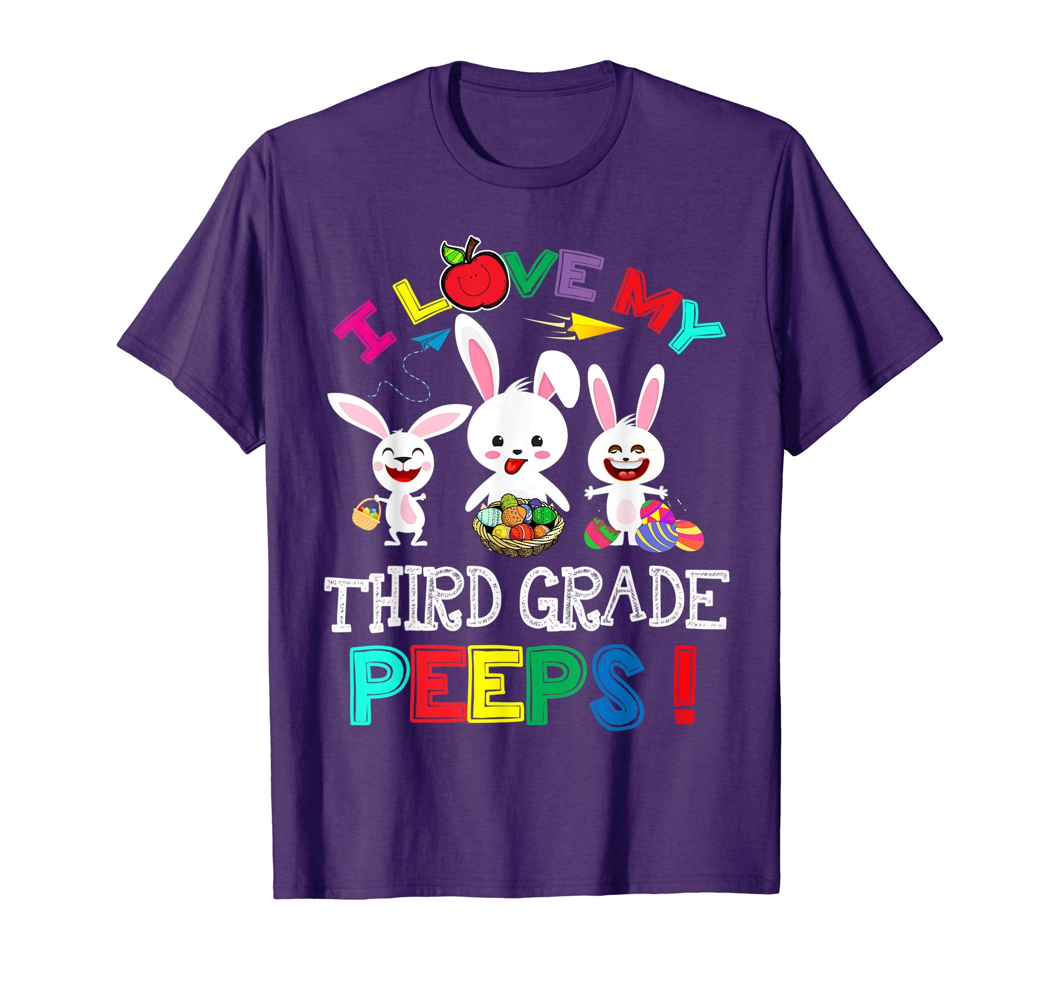 I Love My Third Grade Peeps Bunnies Easter Teacher T Shirt