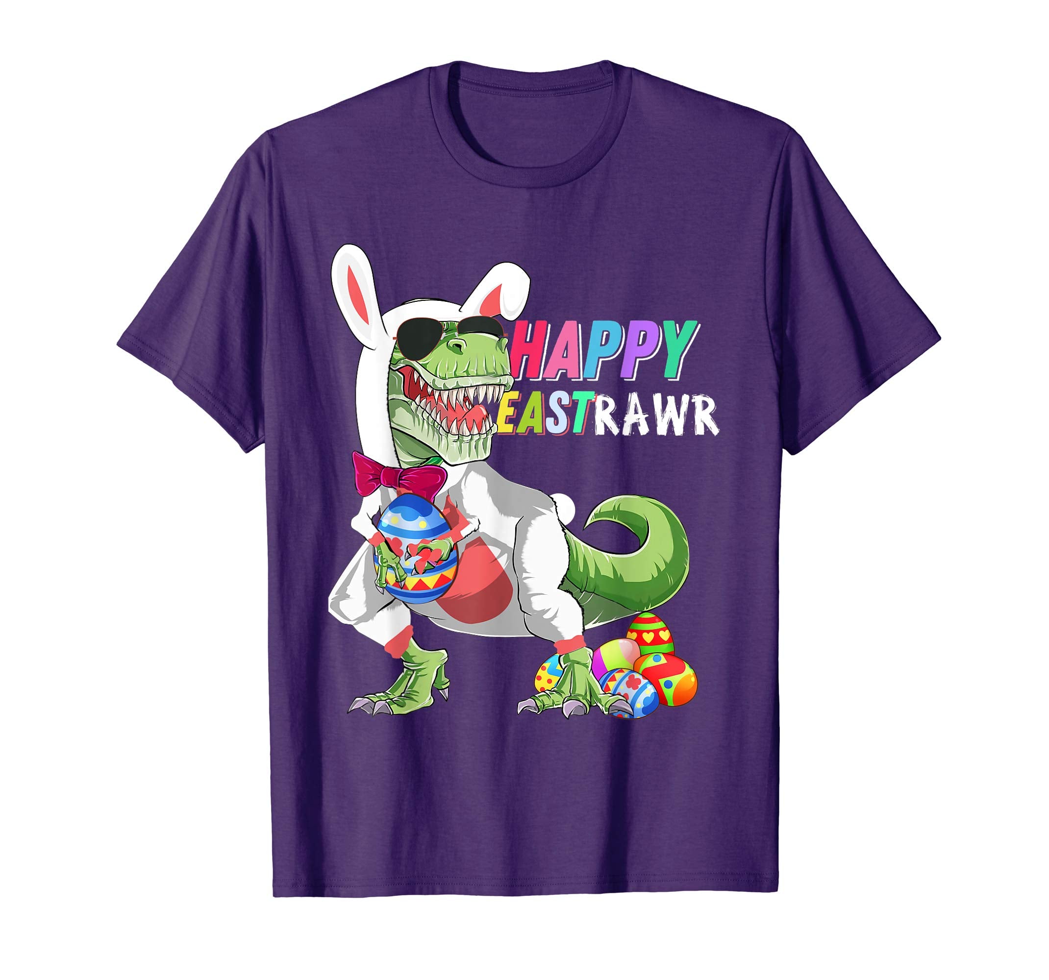 Happy Eastrawr T Rex Dinosaur Easter Bunny Egg Shirt Kids