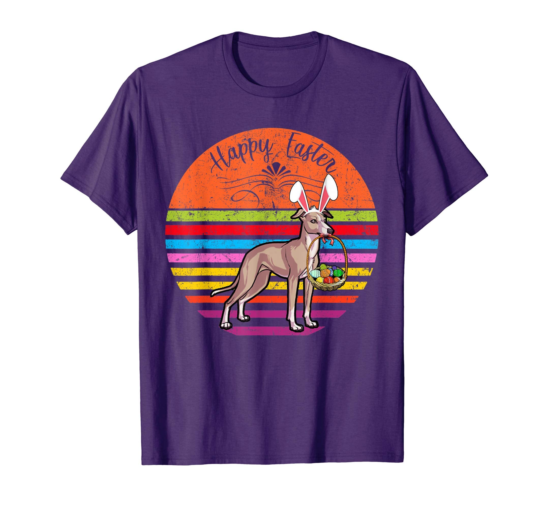 Cute Italian Greyhound Dog With Bunny Hat Easter Eggs Shirt