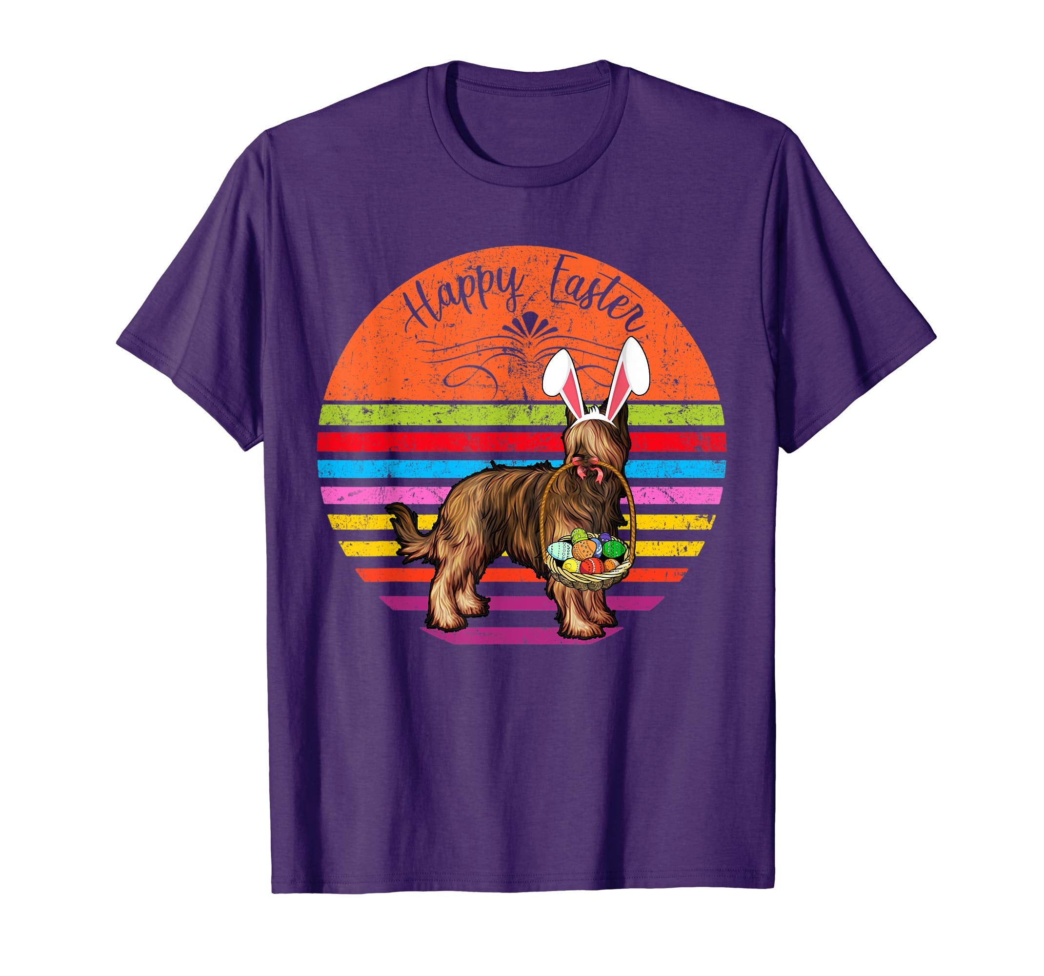 Vintage Briard Dog Easter Eggs Basket T Shirt