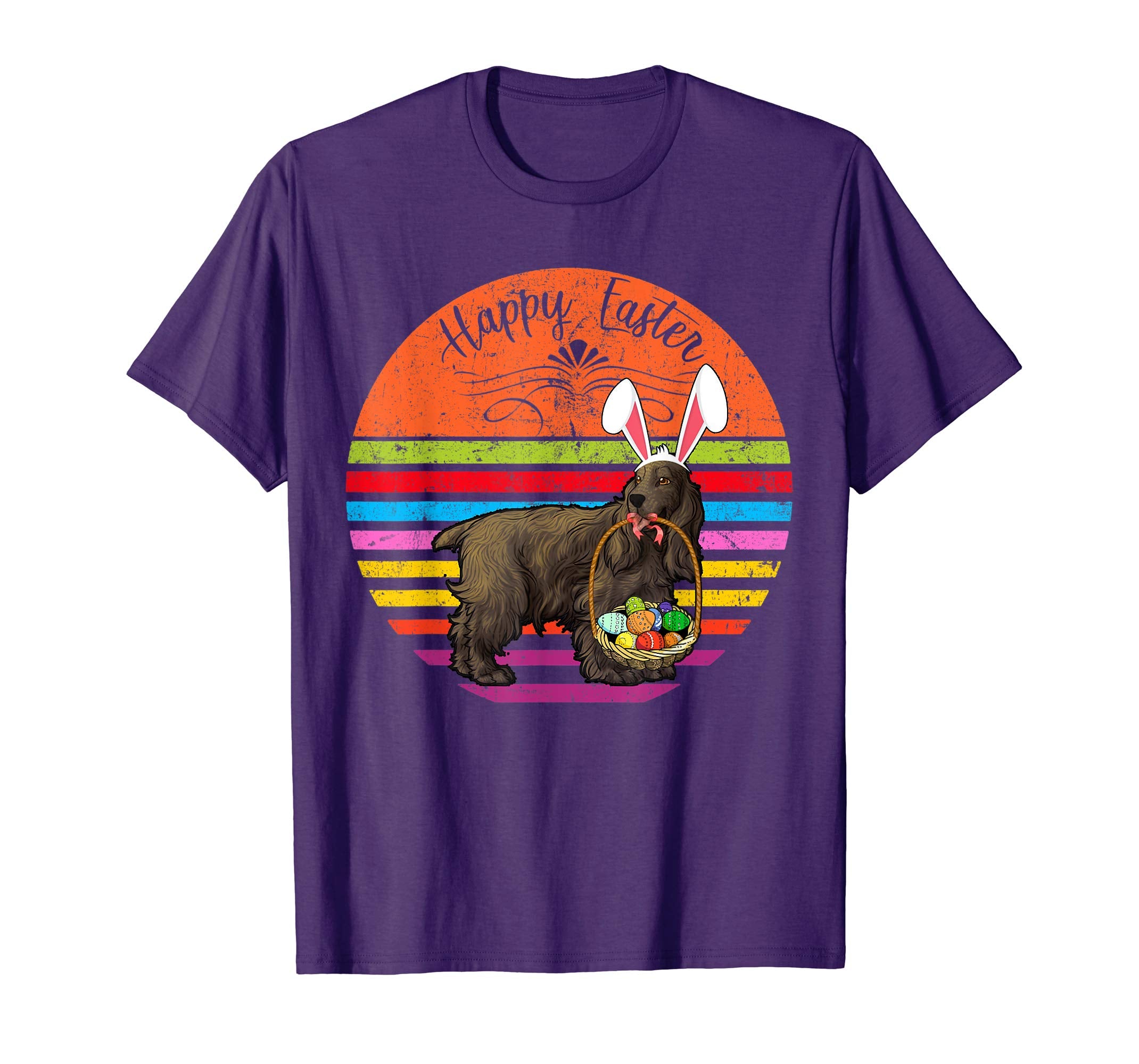 Vintage English Cocker Spaniel Dog Easter Eggs Basket Shirt