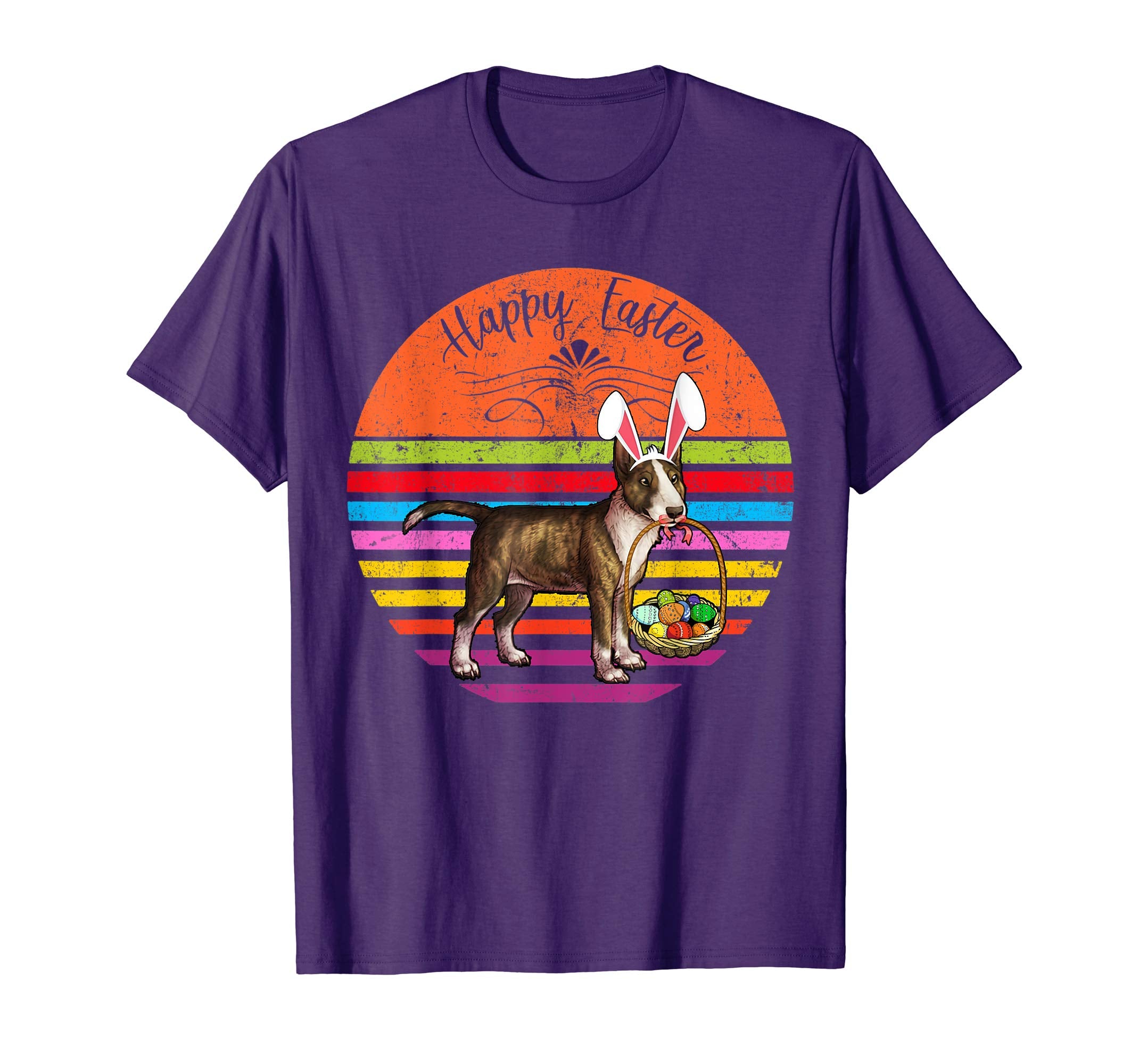Vintage Miniature Bull Terrier Dog Easter Eggs Basket Shirt