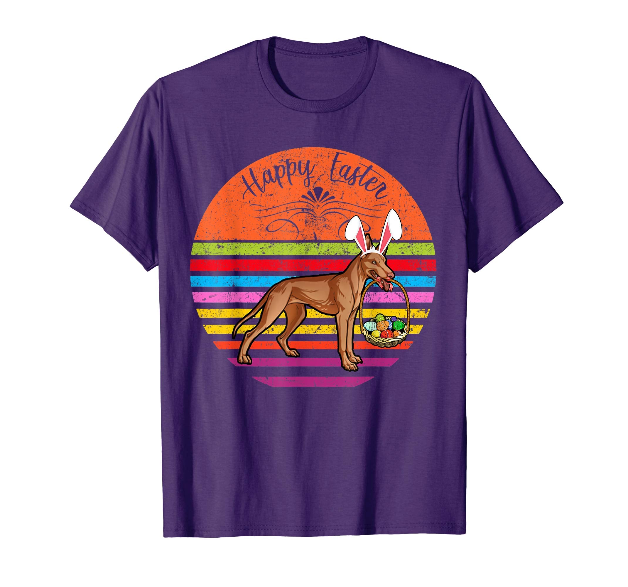 Cute Pharaoh Hound Dog With Bunny Hat Easter Eggs T Shirt