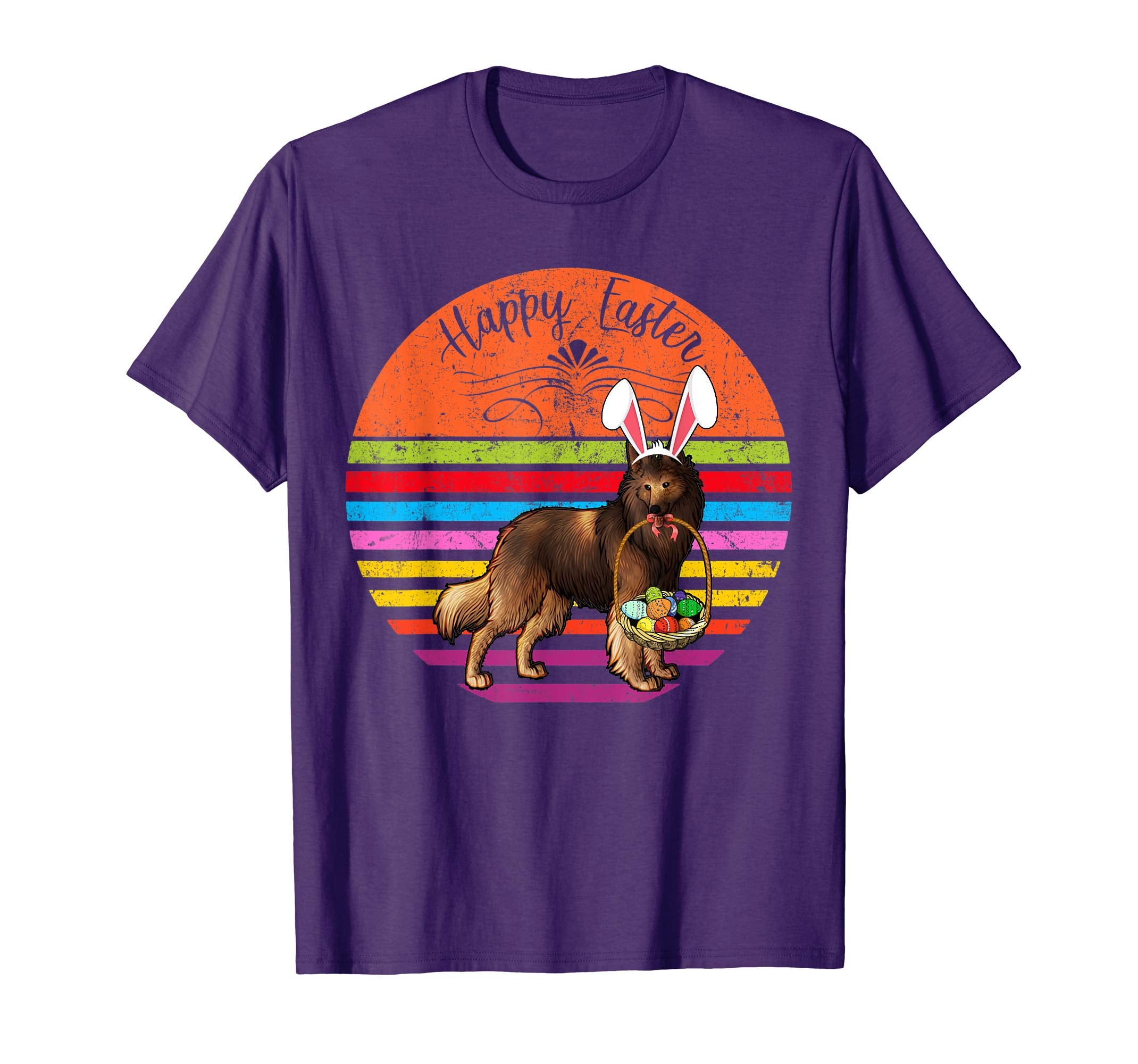 Vintage Belgian Tervuren Dog Easter Eggs Basket T Shirt