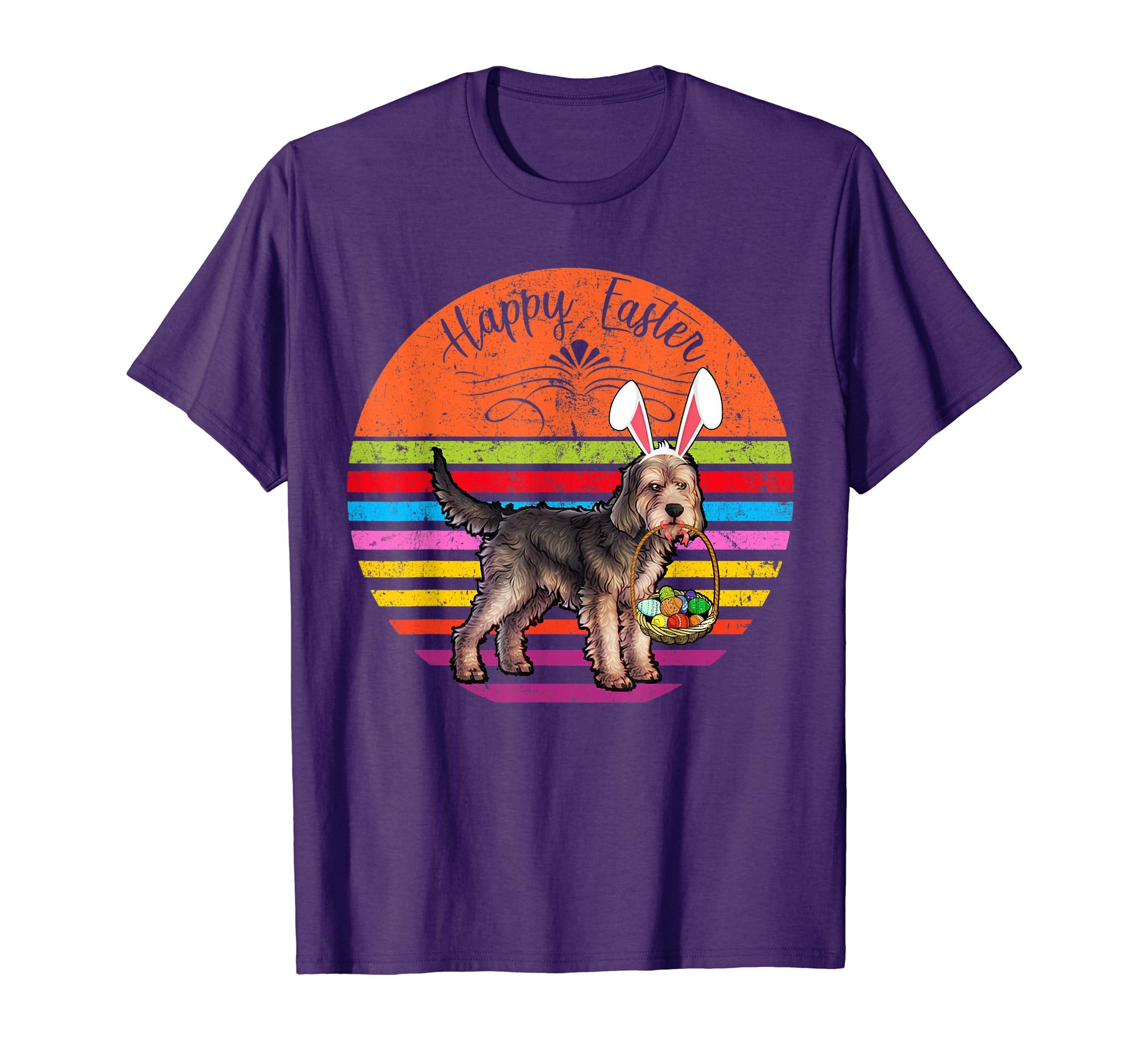 Vintage Otterhound Dog Easter Eggs Basket T Shirt