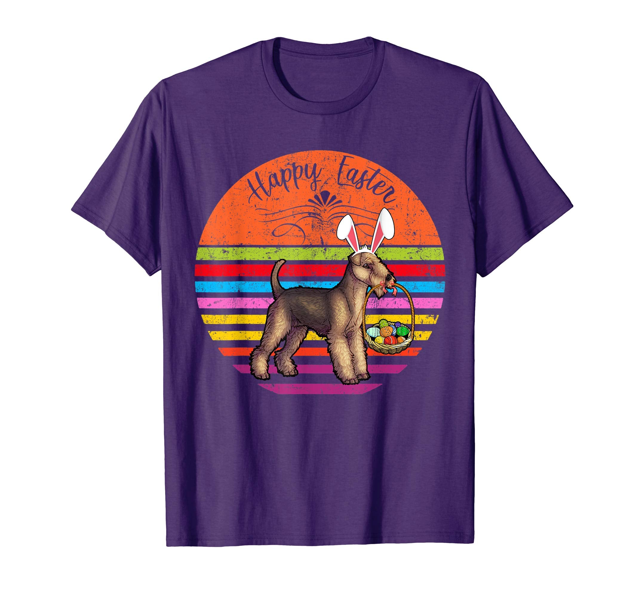 Vintage Lakeland Terrier Dog Easter Eggs Basket T Shirt