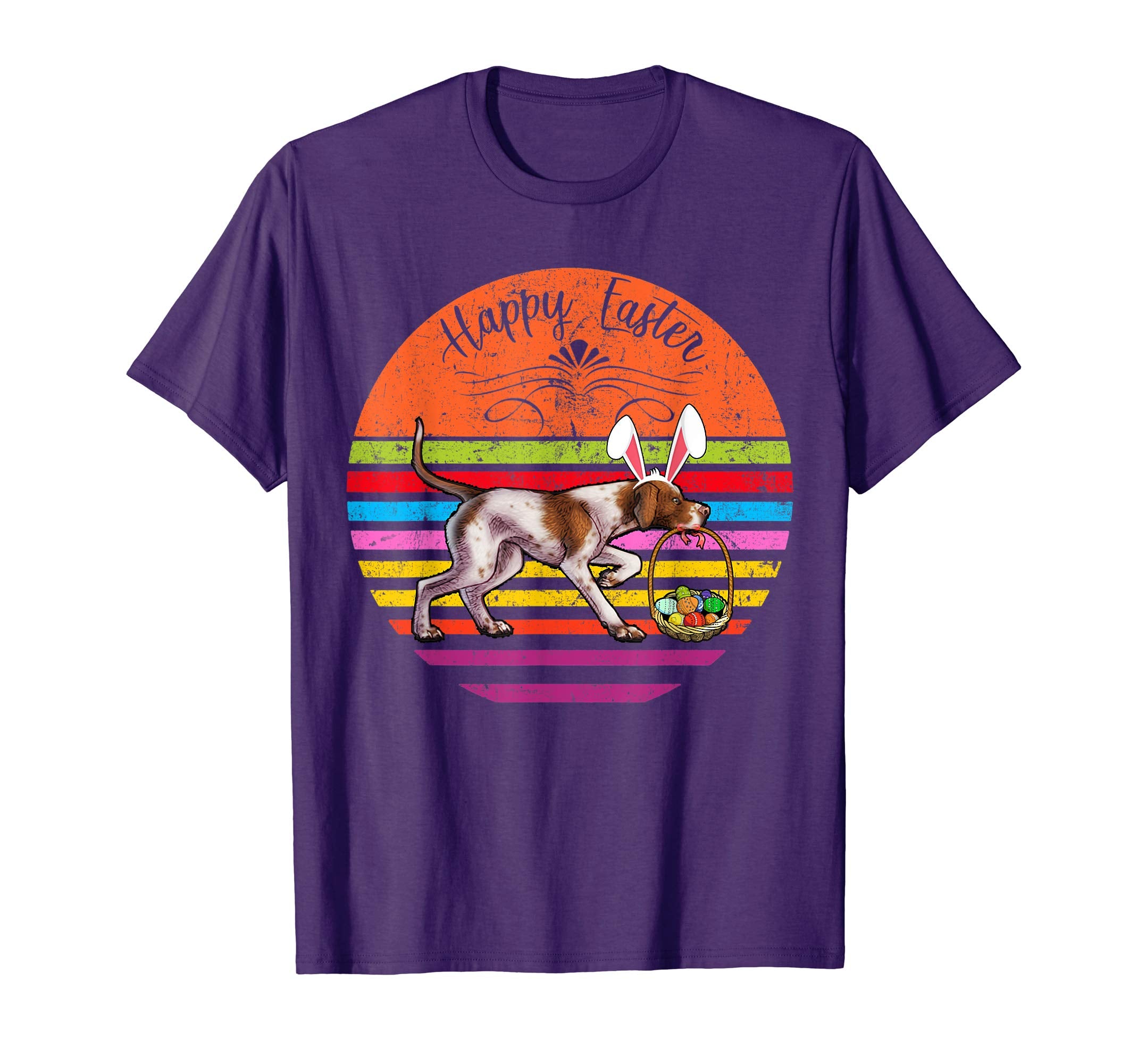 Vintage Pointer Dog Easter Eggs Basket T Shirt