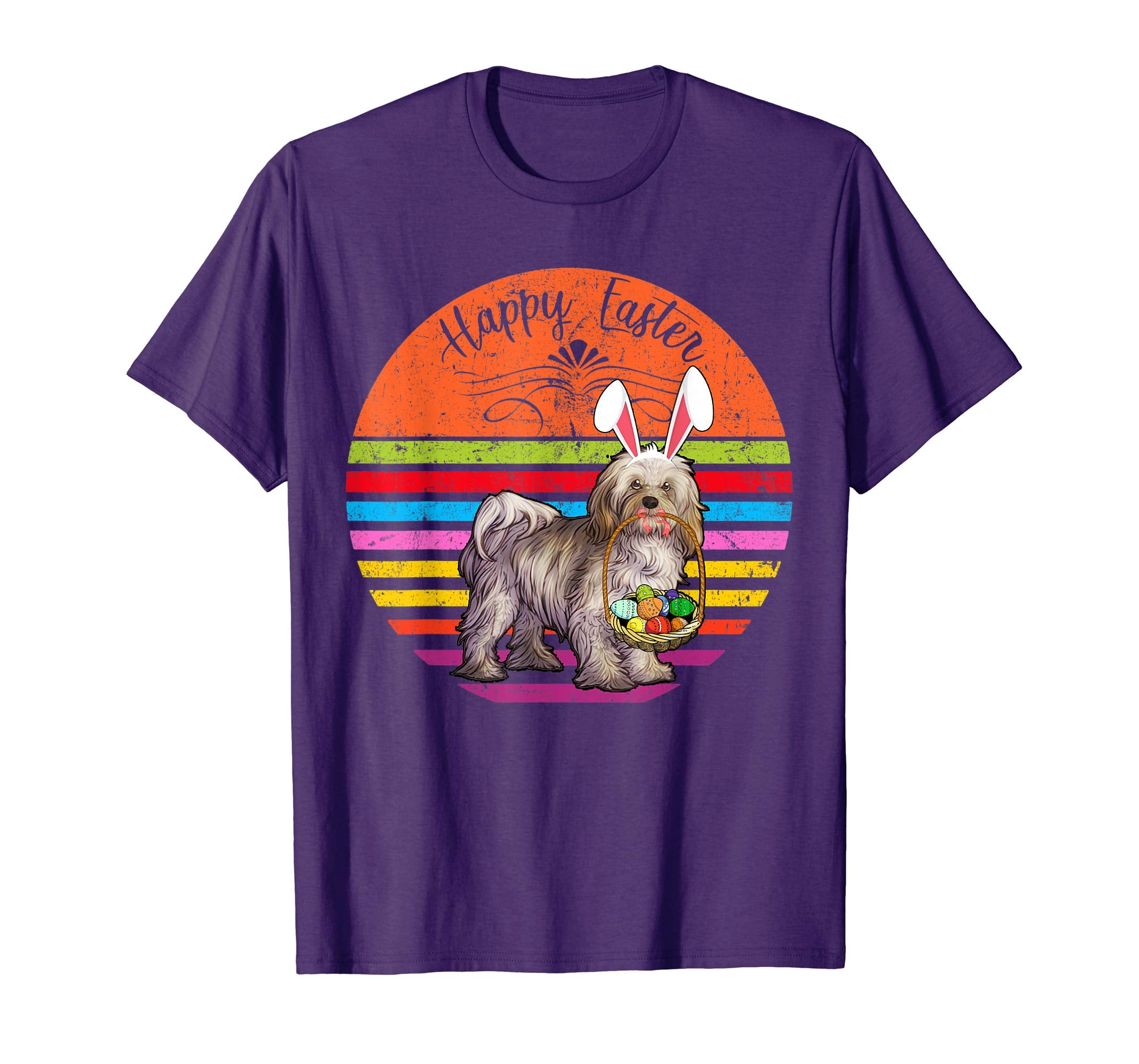 Vintage Havanese Dog Easter Eggs Basket T Shirt